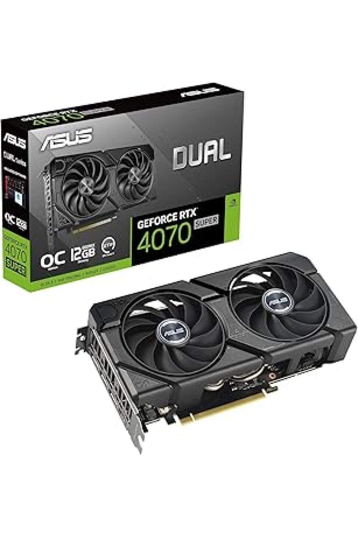 NZM TİCARET Dual-Rtx4070S-O12G-Evo Nvidia Geforce Rtx 4070 Super 12Gb Gddr6X 192Bit 2550Mhz Oc Hdmi 3Xdp D