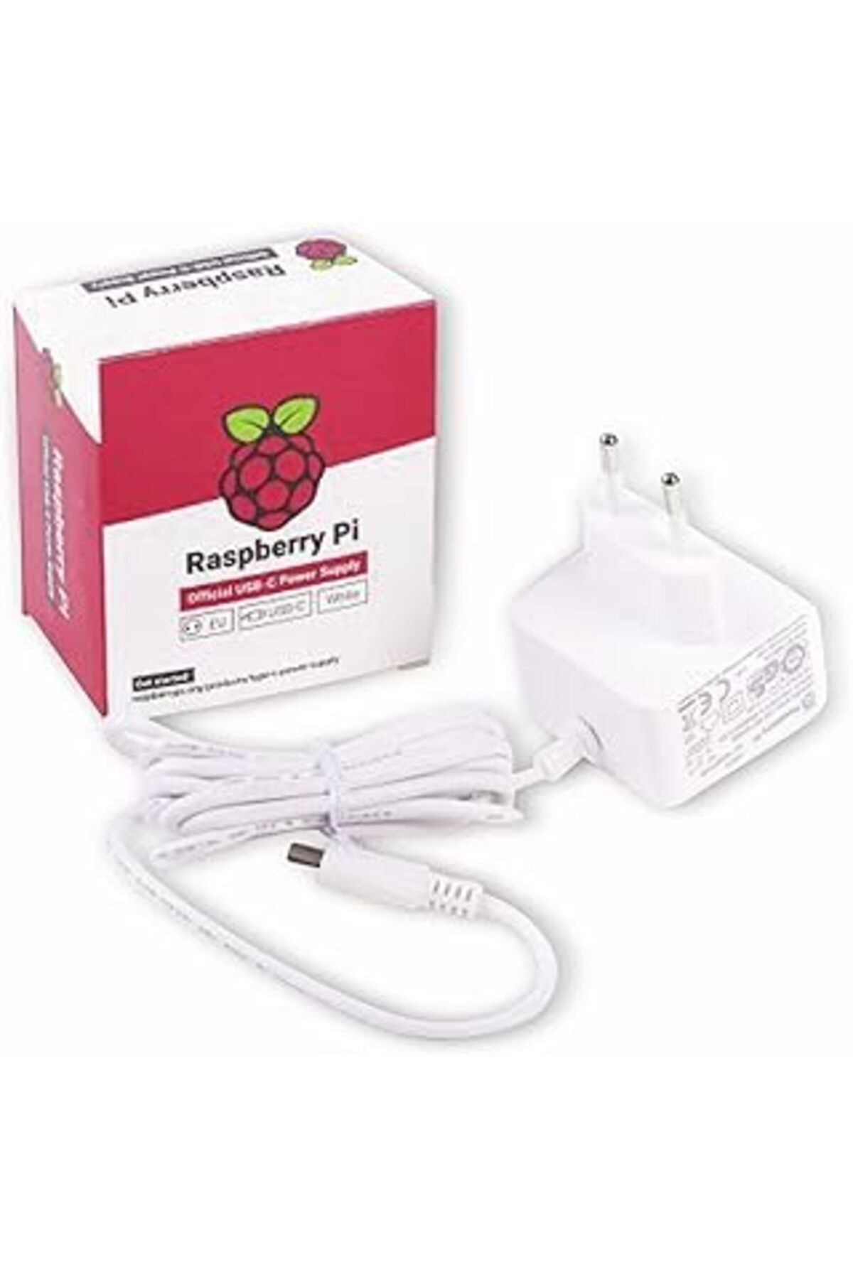 Genel Markalar Raspberry Pi - Raspberry Pi 4 Model B, Usb-c, 5.1v, 3a Için Resmi Güç Kaynağı, Beyaz