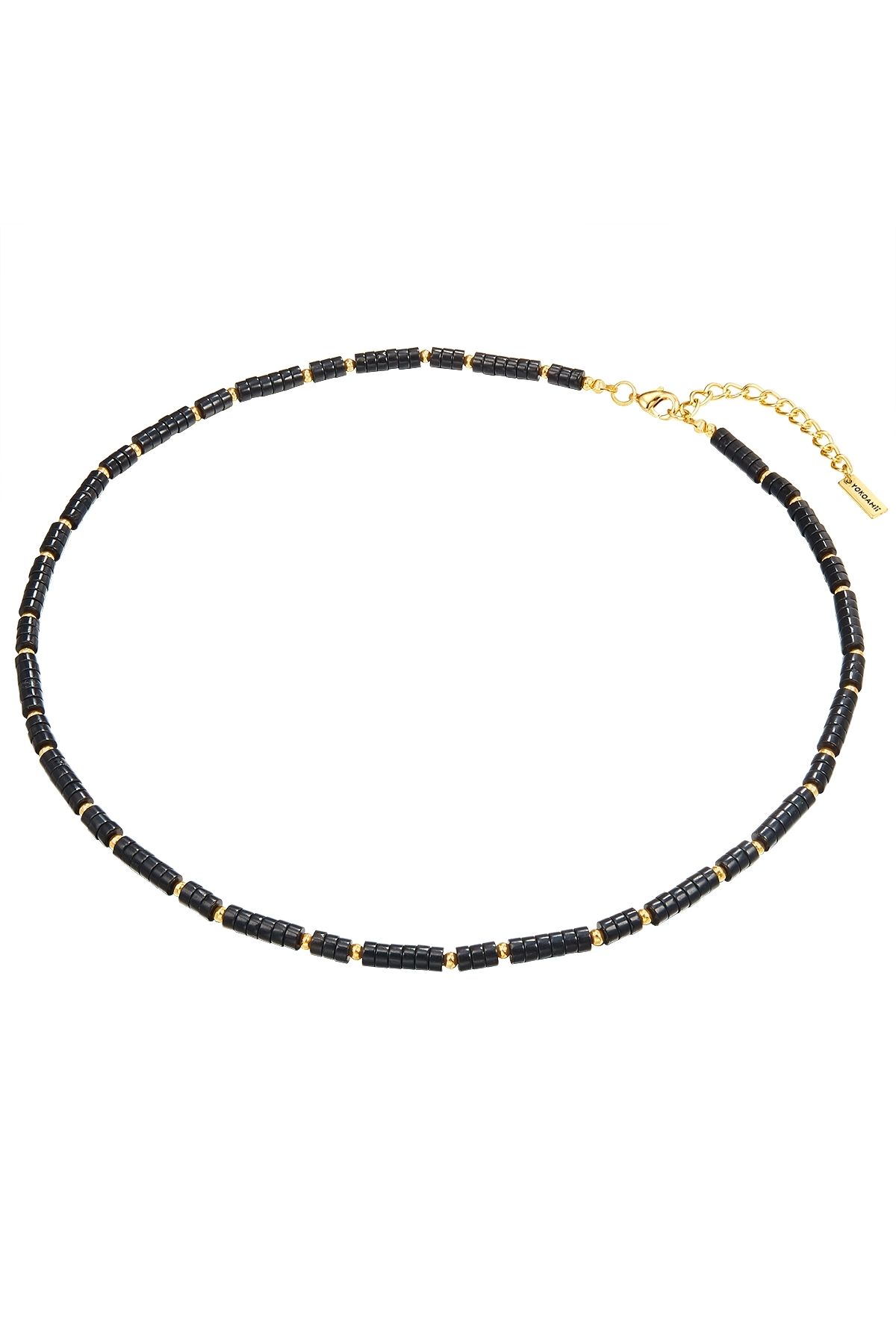 YOKOAMİİ-Modeschmuckhalskette Kette gelbgold schwarz 3