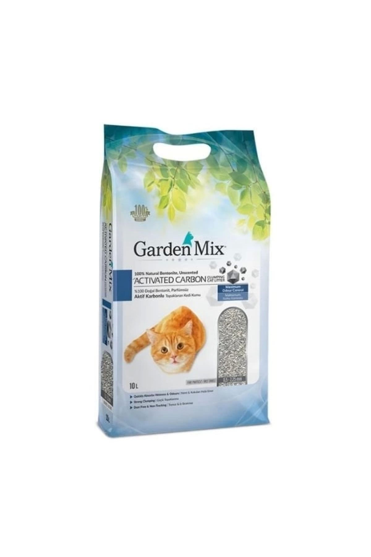 ureticiniz Garden Mix Aktif Karbonlu Topaklaşan Bentonit Kedi Kumu 10 Lt