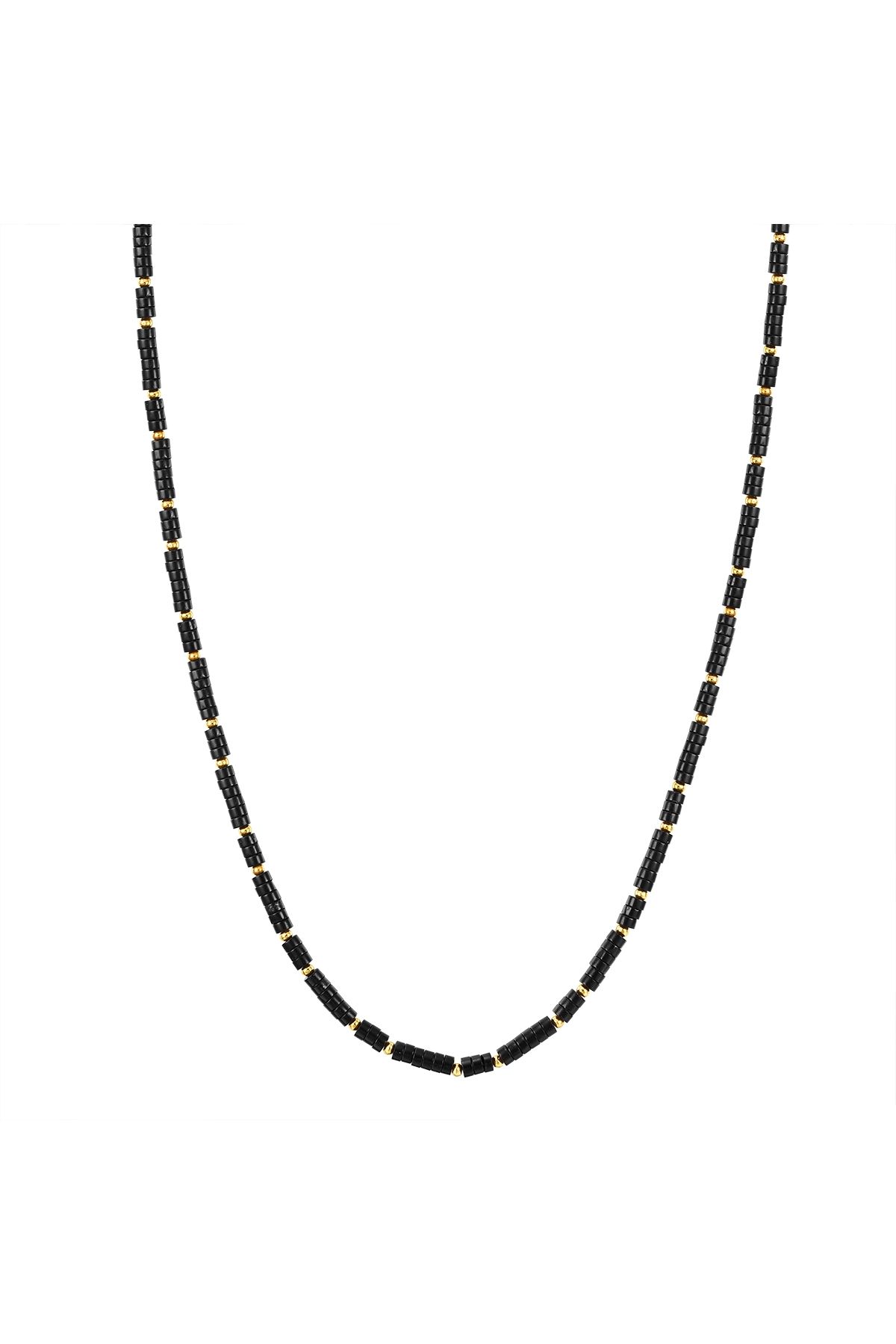 YOKOAMİİ-Modeschmuckhalskette Kette gelbgold schwarz 1