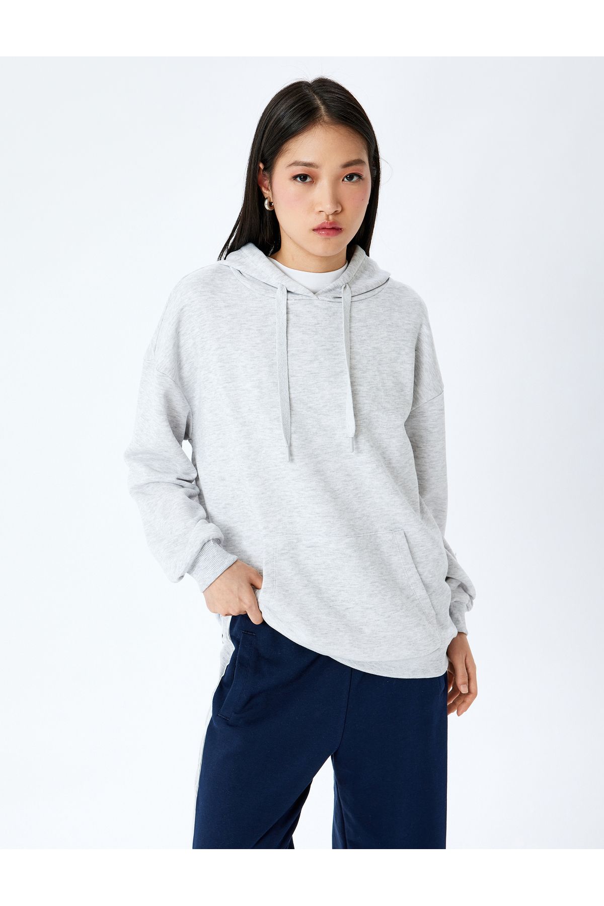 Koton KT - Kapüşonlu Kanguru Cepli Pamuklu Basic Sweatshirt