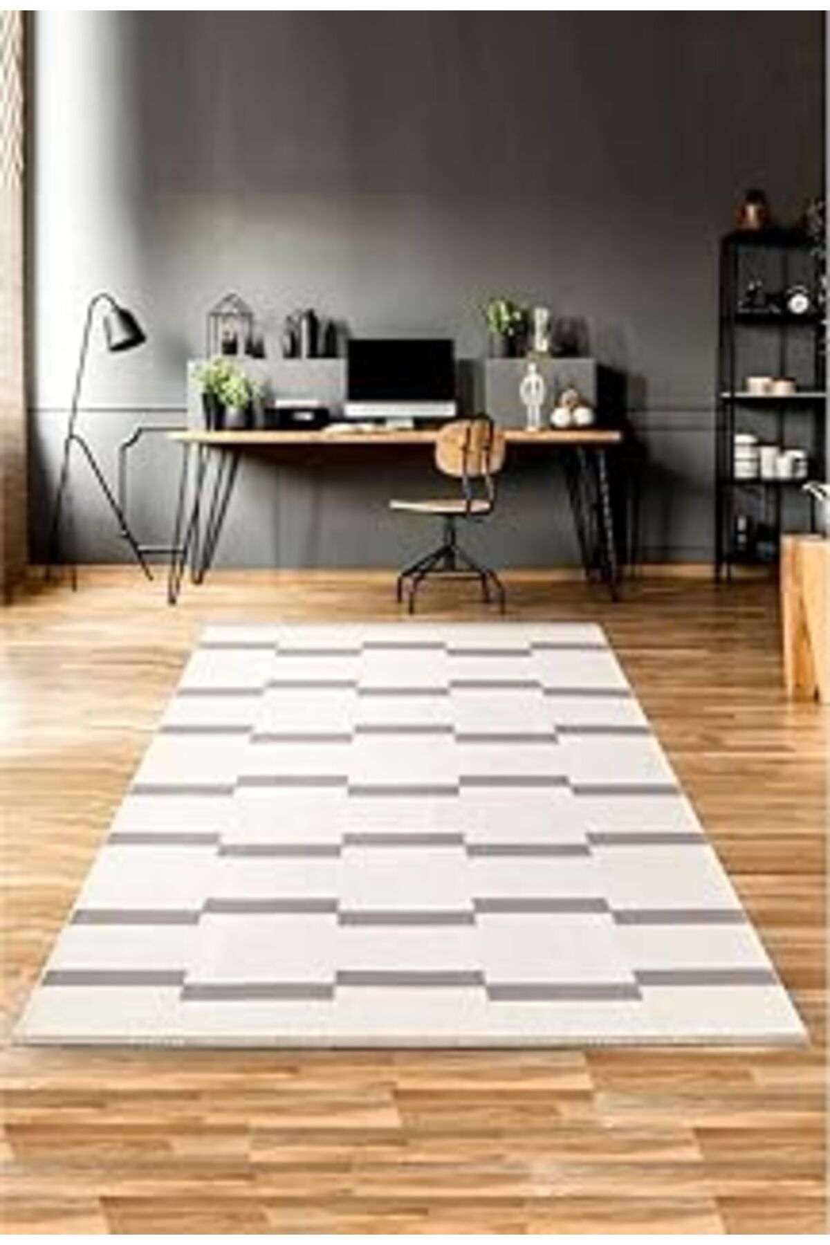 EDALKILIÇ Mec Home Çift Taraflı Makinada Yıkanabilir Modern Desenli Dokuma Kilim Ssa 5 (60X180)