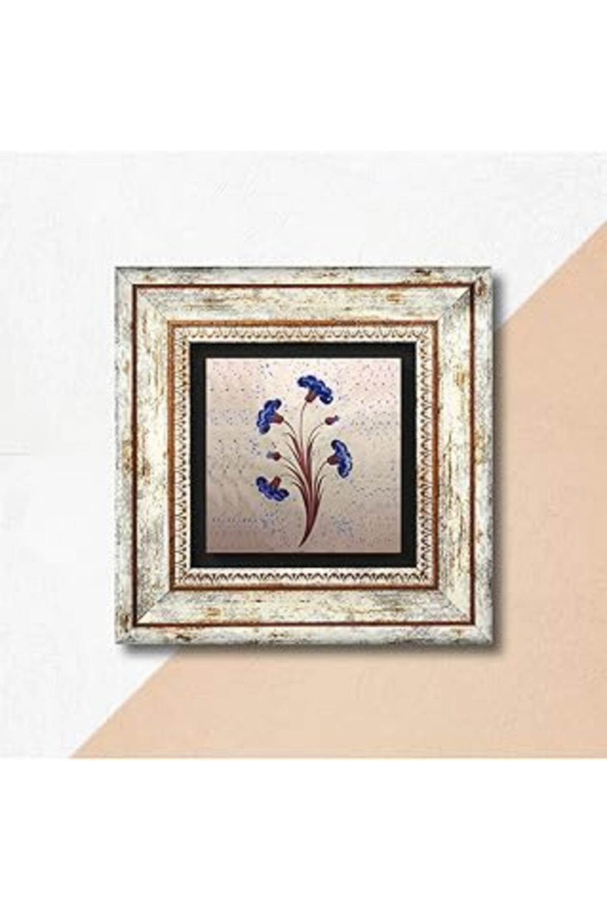 EDALKILIÇ Pione Ebru Sanatı Taş Duvar Tablosu Çerçeveli Duvar Dekoru Wall Art K1-242