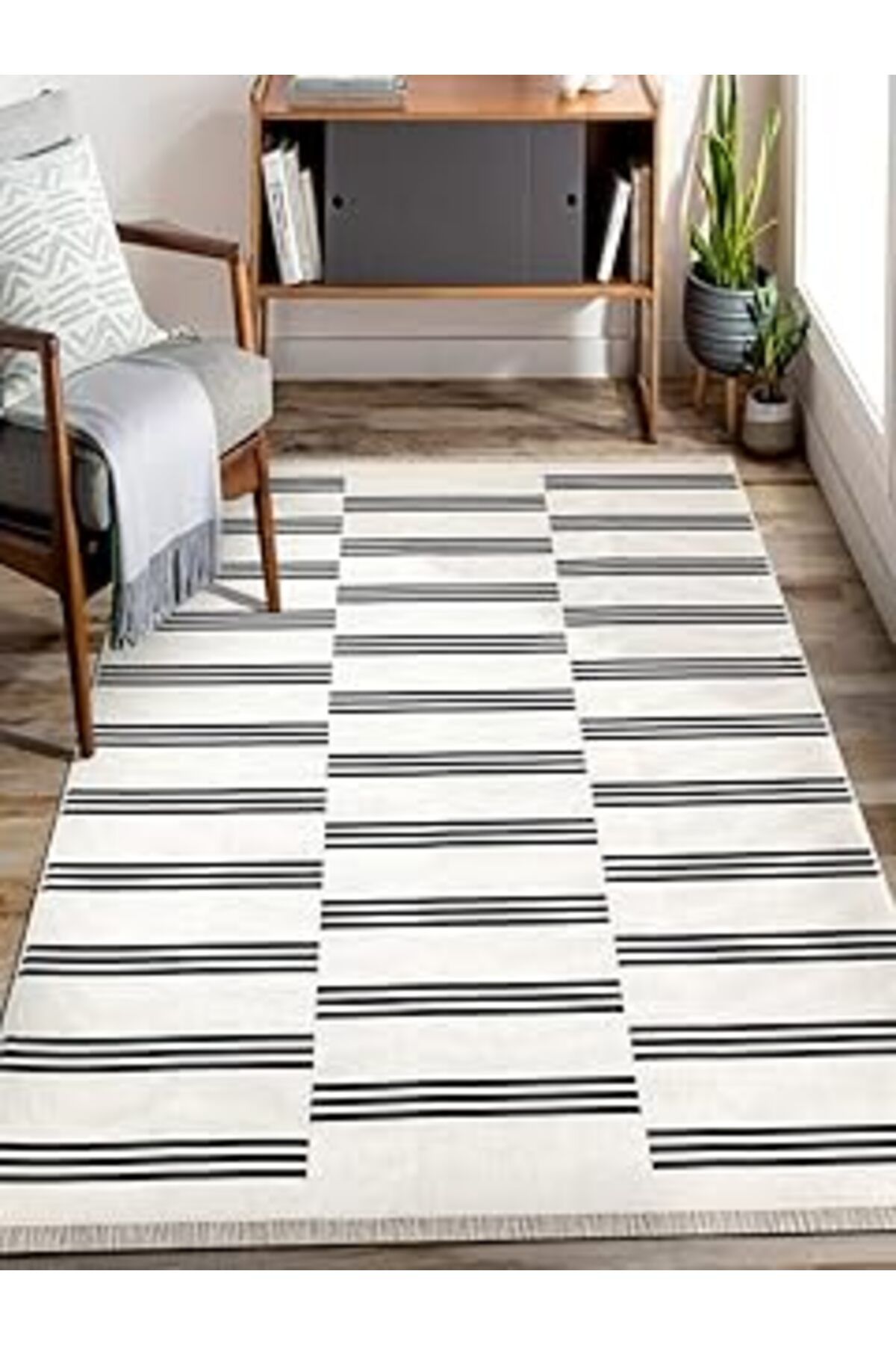 EDALKILIÇ Mec Home Çift Taraflı Makinada Yıkanabilir Modern Desenli Dokuma Kilim Ssa (80X150)