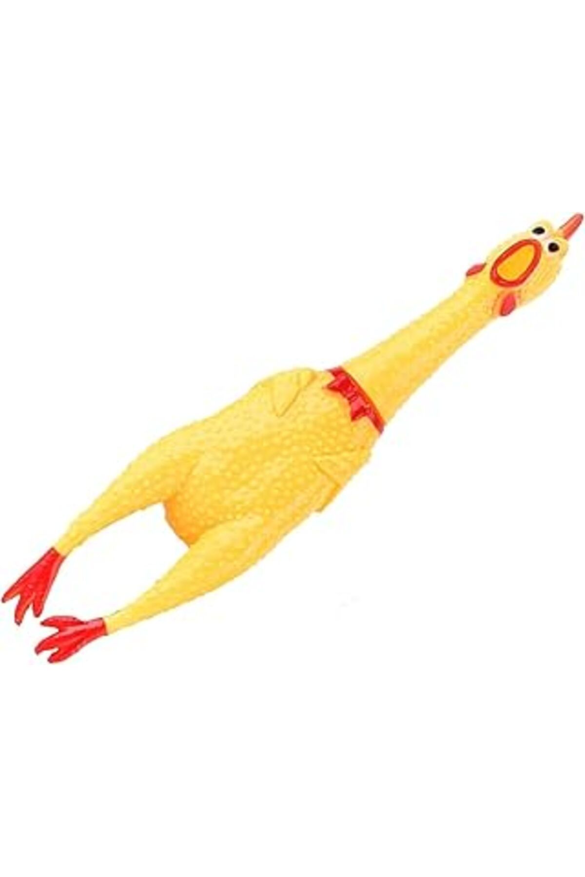 Hepta Collection-Orret Home Yellow Rubber Squaking Chicken Toy - Novelty and Durable Scream Poo 1