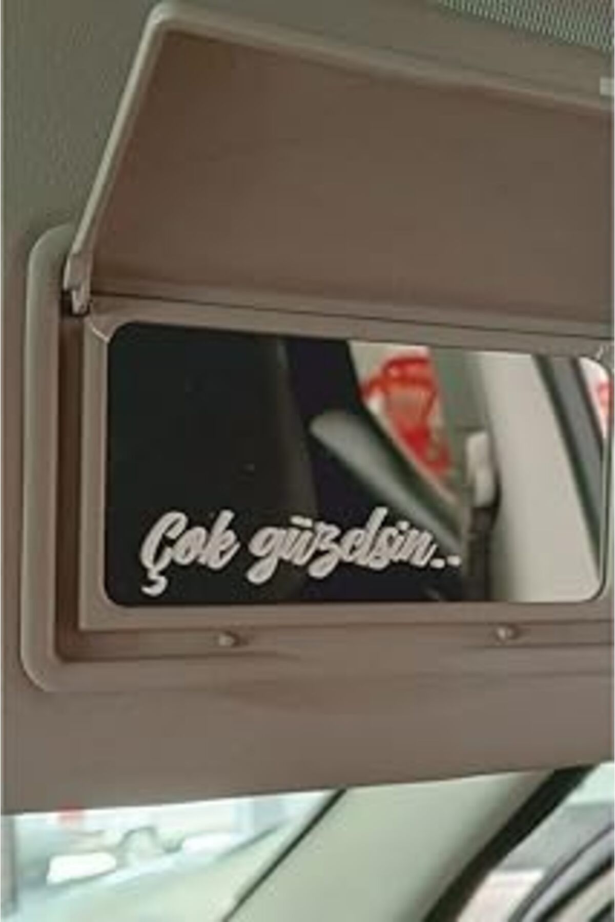 NZM TİCARET Sticker Çok Güzelsin Oto Sticker Güneşlik Ayna Yazısı Araba Cam Motosiklet Sticker 7,2 X 1,2