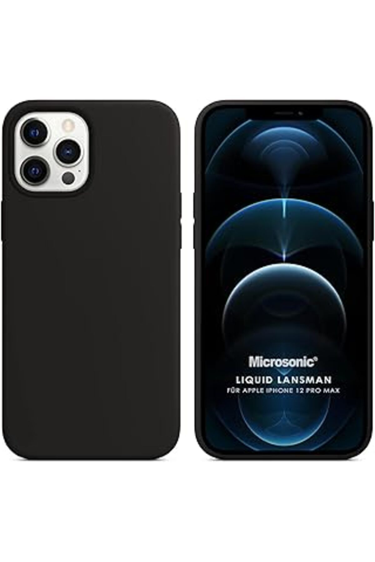 NZM TİCARET Iphone 12 Pro Max Için Kılıf Liquid Lansman Silikon Siyah [Iphone 12 Pro Max Ile U