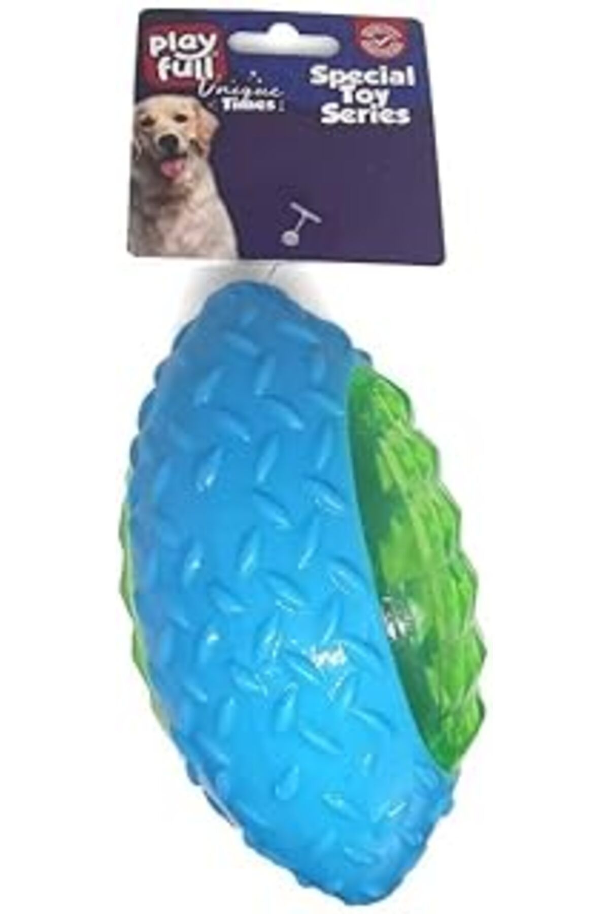 Epatim -4007-Playfull Rugby Topu Şeklinde Işıklı Plastik Köpek Oyuncağı 6X14 Cm