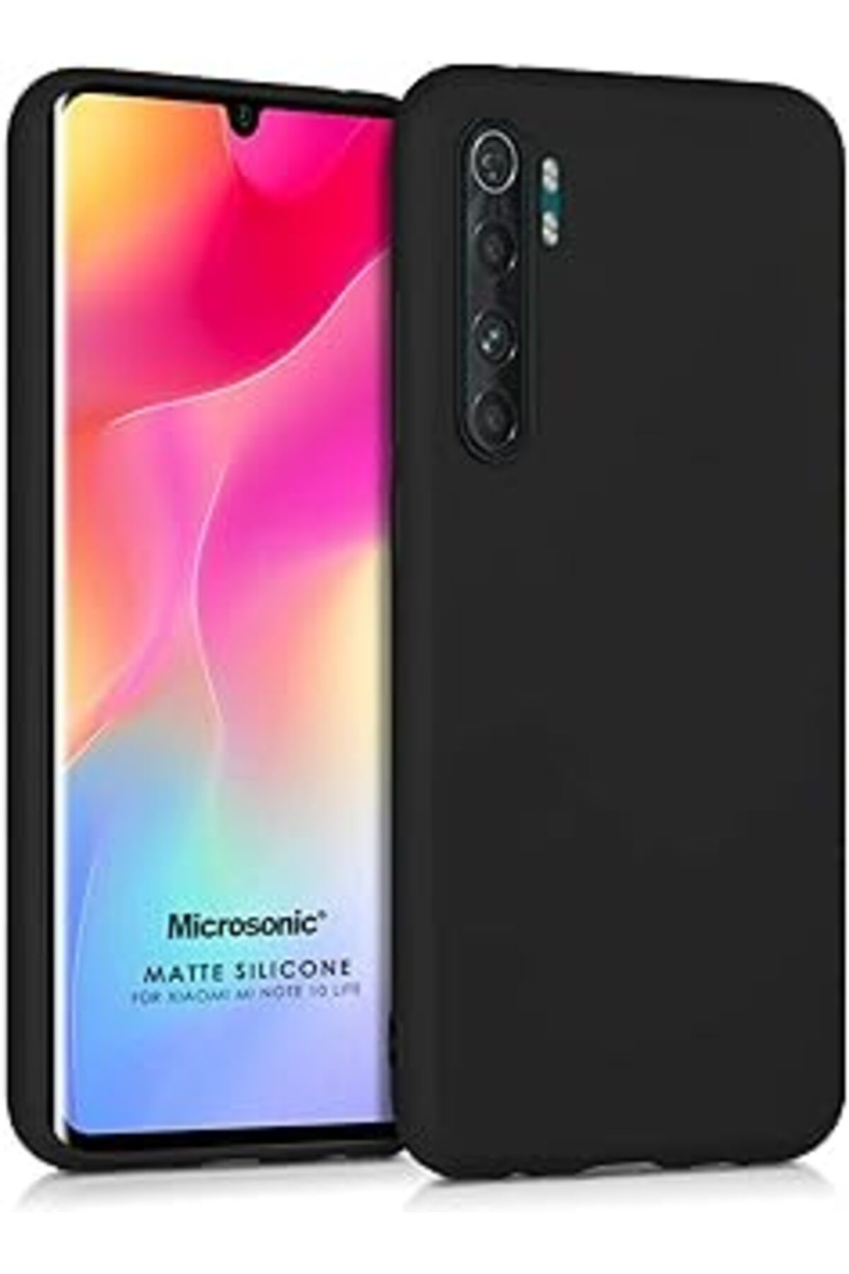 NZM TİCARET Matte Silicone Mi Mi Note 10 Lite Için Kılıf Siyah [Mi Note 10 Lite Ile Uyumlu Kılıf