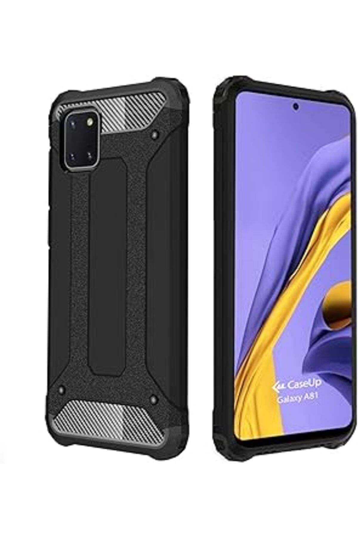 feifei Caseup Galaxy A81 Uyumlu Kılıf, Caseup Tank Siyah