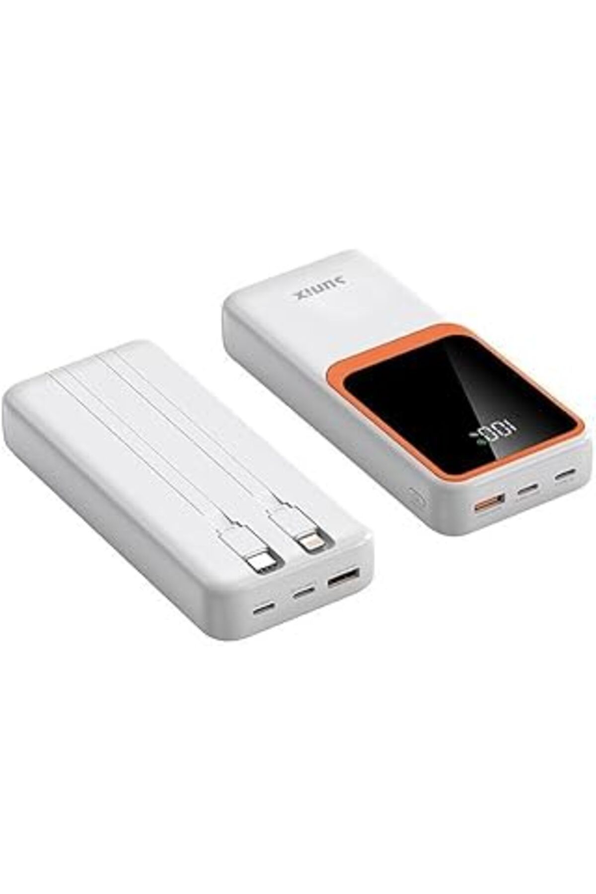 NZM TİCARET 20000 Mah Lightning Type-C Çıkışlı Dijital Göstergeli Powerbank Beyaz Pb-70