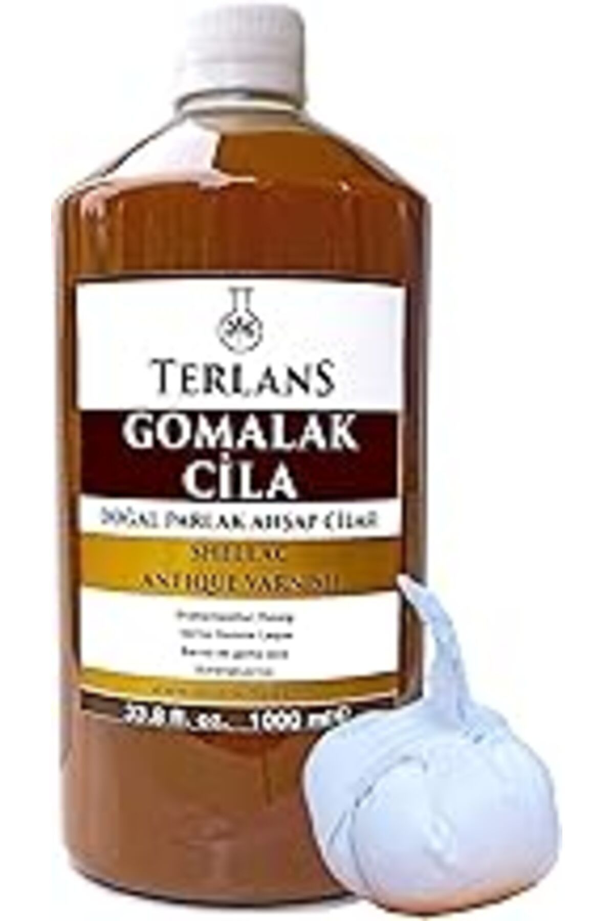 NZM TİCARET Terlans Doğal Ahşap Cilası Gomalak 1000 Ml Shc + Sürme Topu