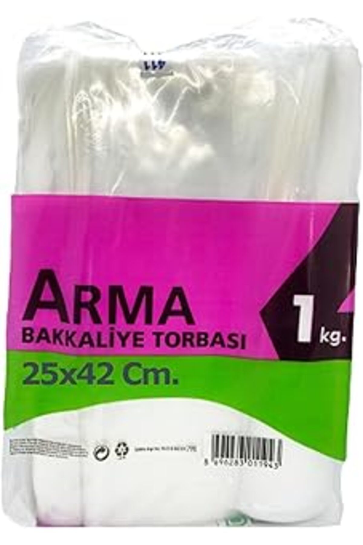 ShopZum Naksan Arma Şeffaf Naylon 3 Lük 25X42 Cm. Bakkaliye Poşeti Torbası - 1 Kg. - Ort. 140 Adet - 1 Paket