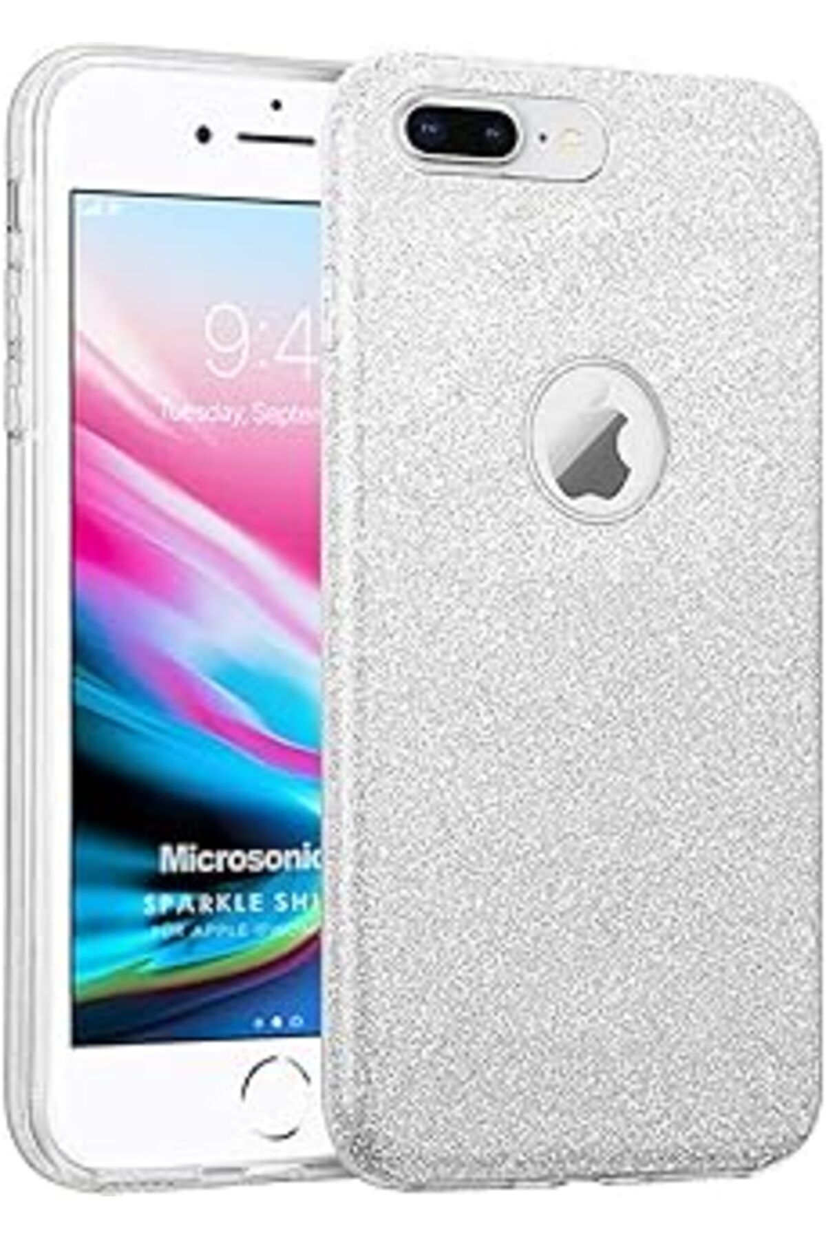 NZM TİCARET Iphone 7 Plus Kılıf Sparkle Shiny Gümüş