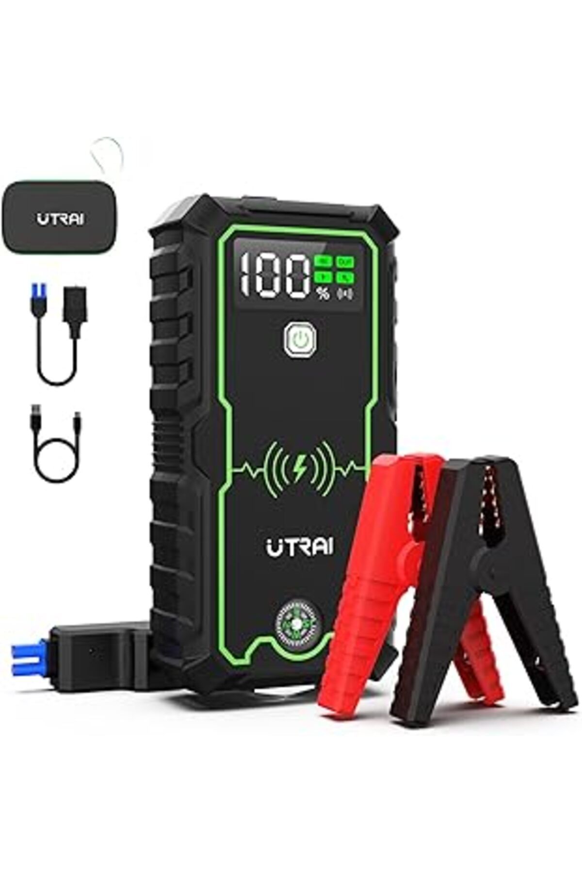 NZM TİCARET Utrai Js-1 Pro 16000Mah 2500A Jump Starter Taşınabilir Akü Takviye Cihazı (Kablosuz Şarj + Pusula +