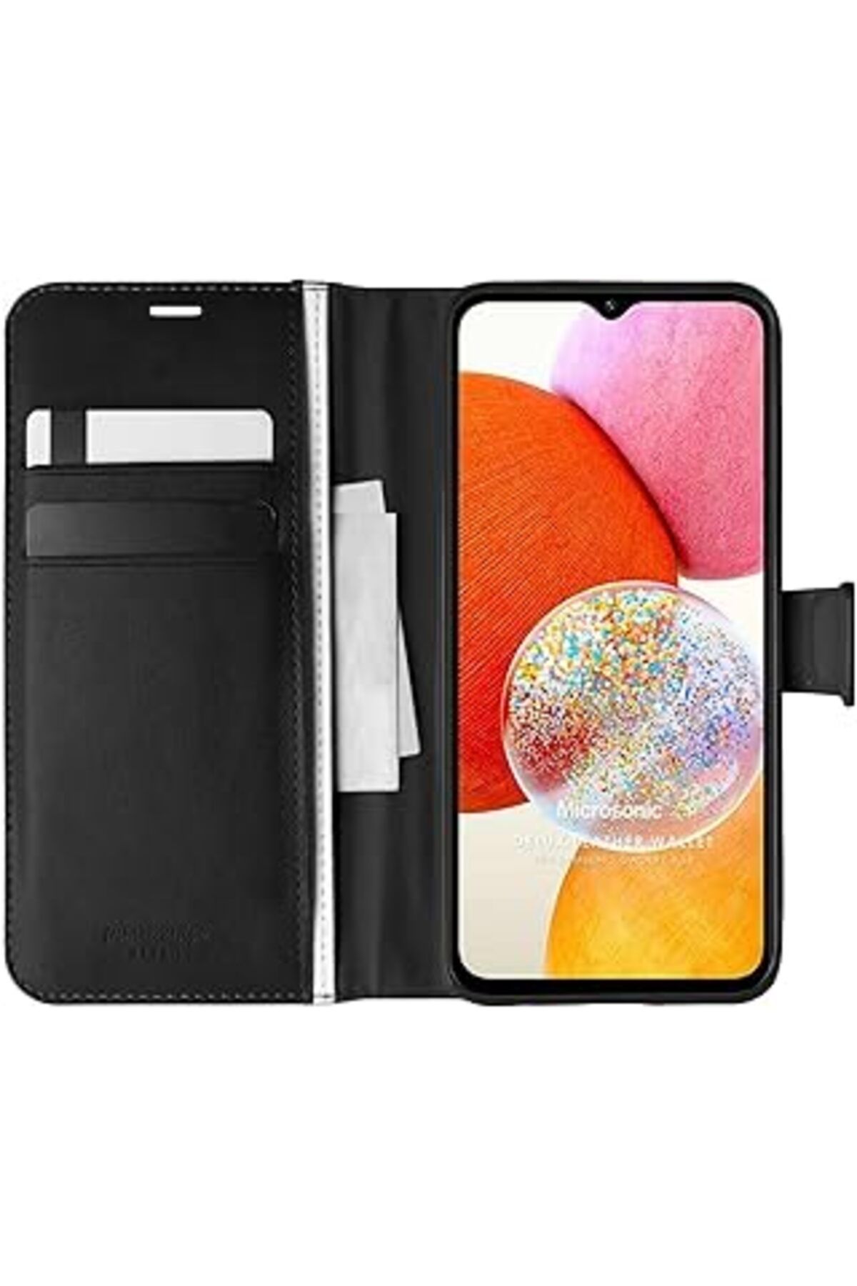 feifei Galaxy A14 Için Kılıf Delux Leather Wallet Siyah [Galaxy A14 Ile Uyumlu Kılıf -