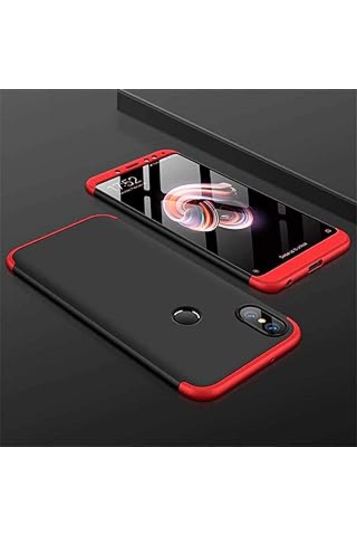 nerede bulurum Mi Redmi Note 6 Ile Uyumlu Pro Kılıf Double Dip Ays 3In1 Sert Rubber Kapak Siyah-Kırmızı