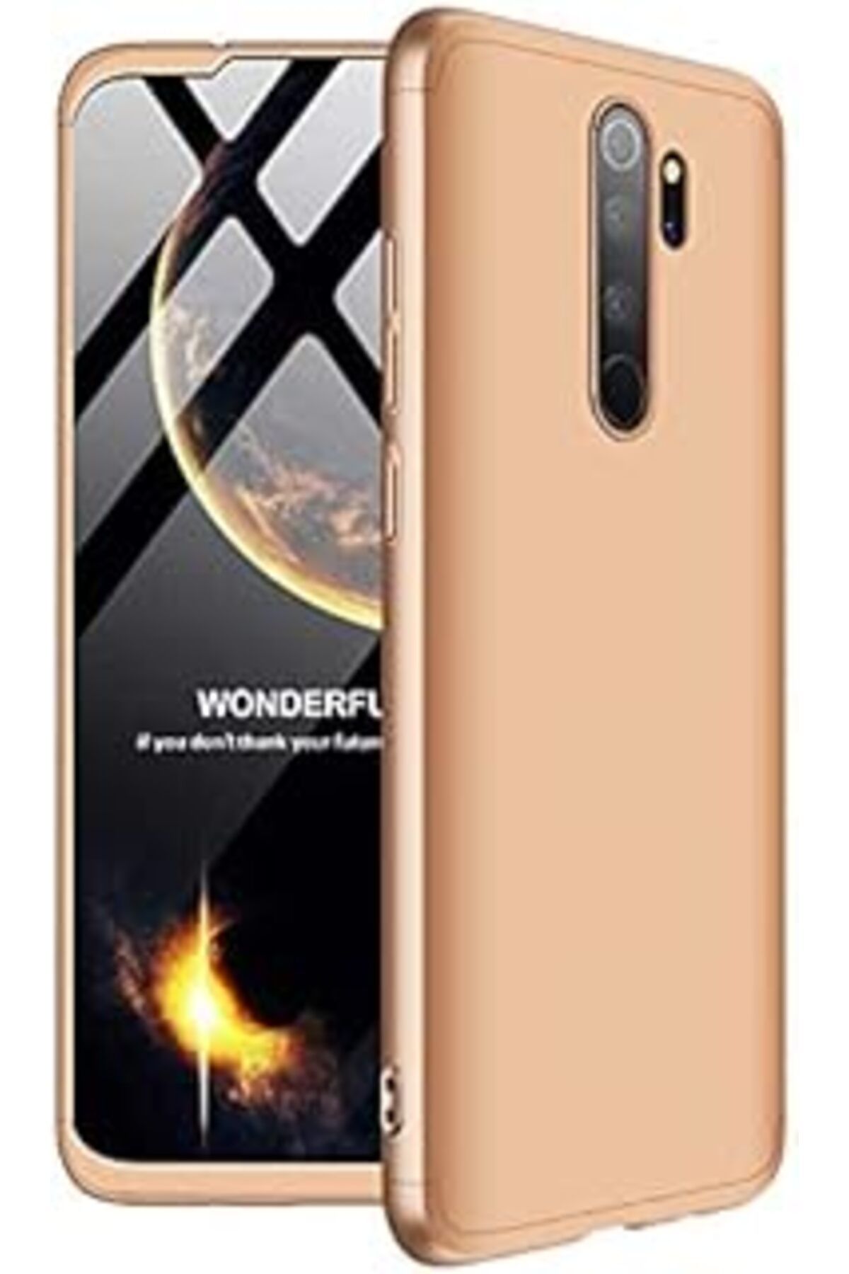 feifei Mi Redmi Note 8 Pro Kılıf 360 Tam Koruma Kapak 3 Parça Slim Fit