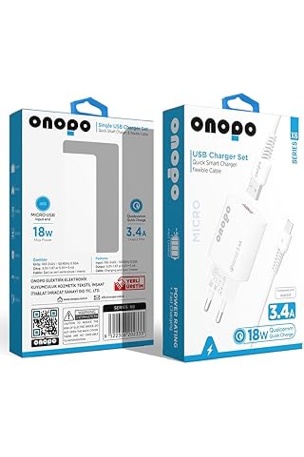 NZM TİCARET Onopo Android Uyumlu Hızlı Şarj Micro Usb 3.4A Hızlı Şarj Cihazı 20W - X6