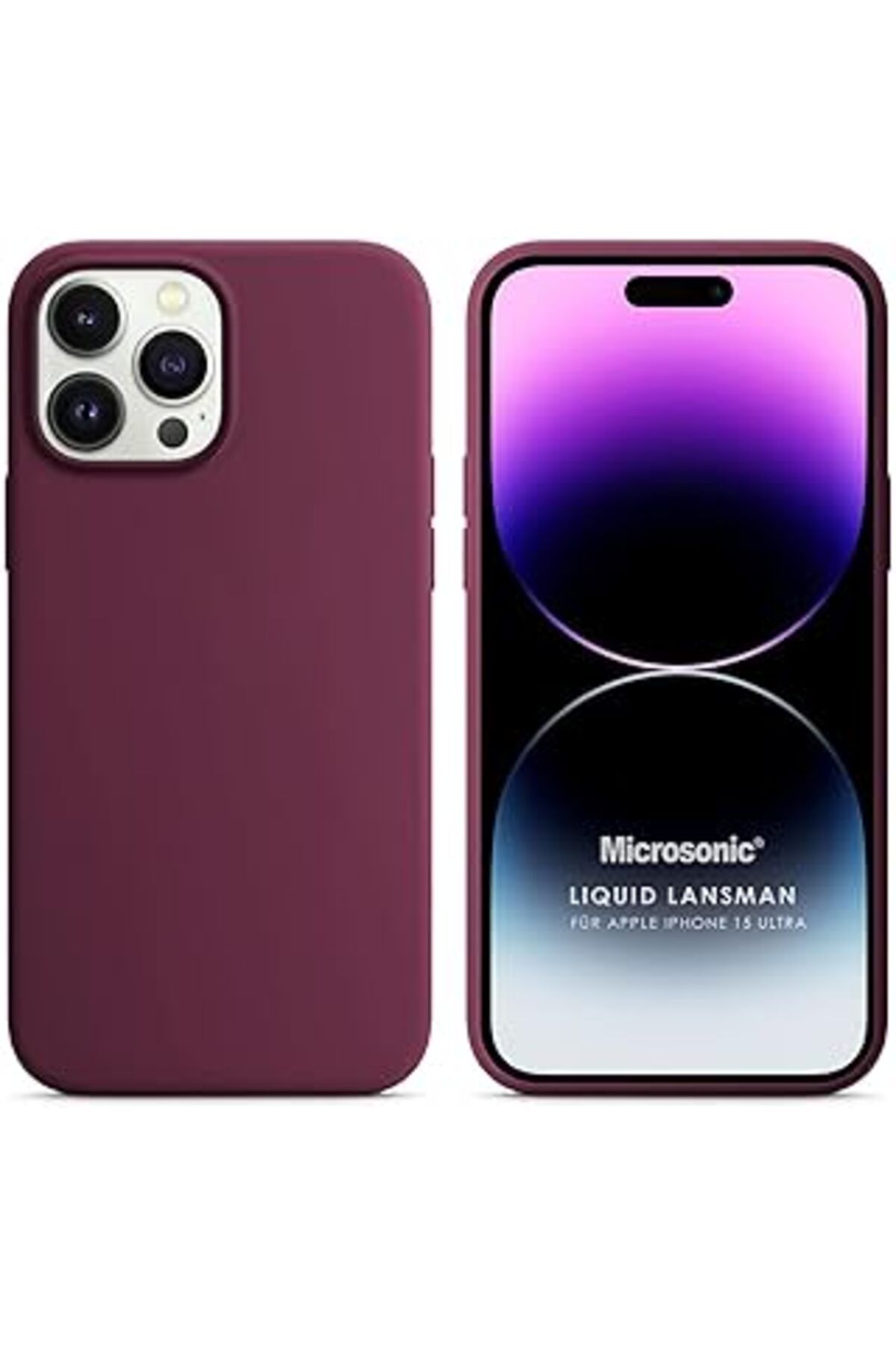 NZM TİCARET Kılıf Iphone 15 Pro Max Için Liquid Lansman Silikon Bordo [Iphone 15 Pro Max Ile U