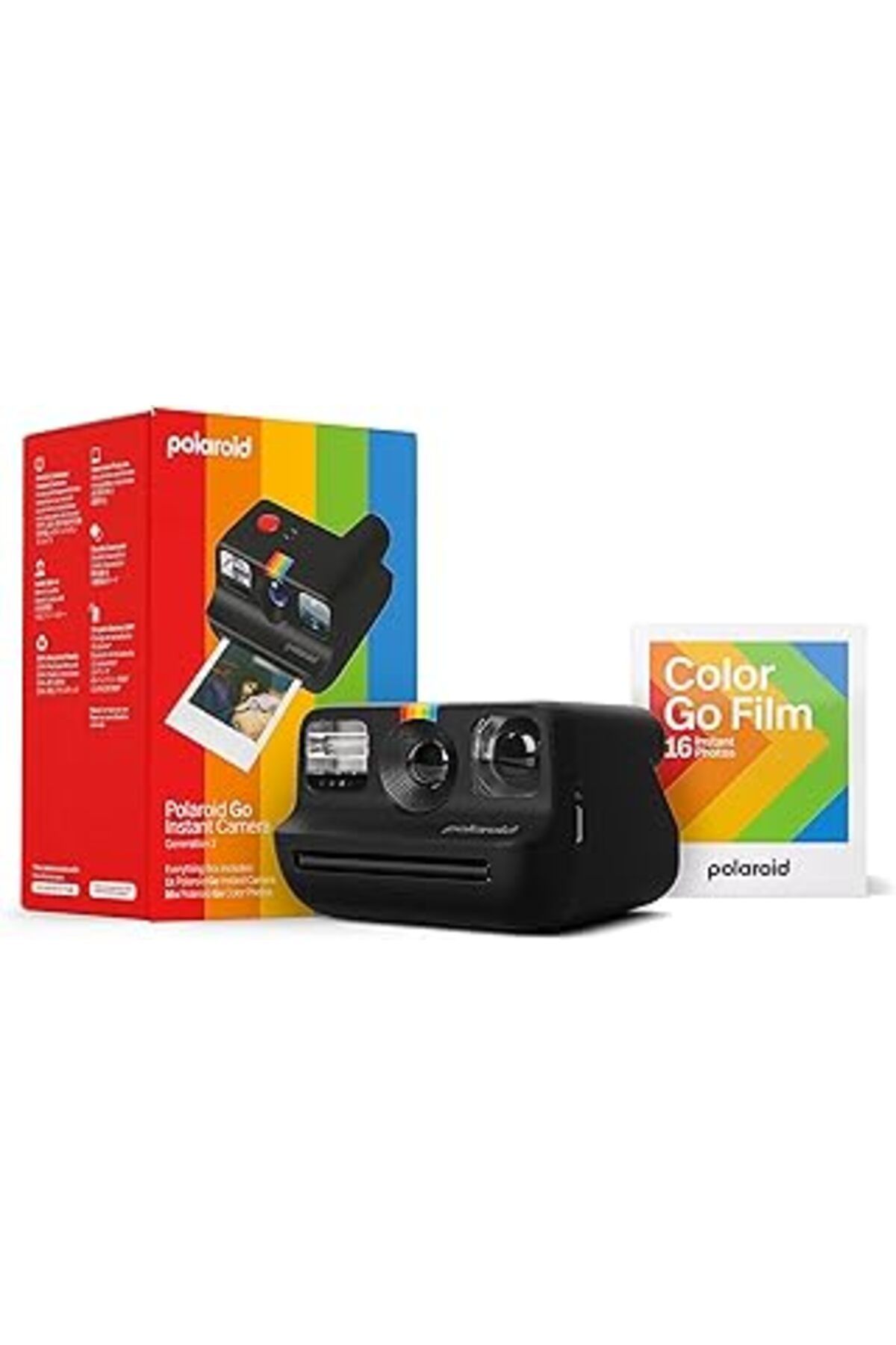 NZM TİCARET Polaroid Everything Box Polaroid Go Generation 2 Siyah Mini Anında Film Kamerası