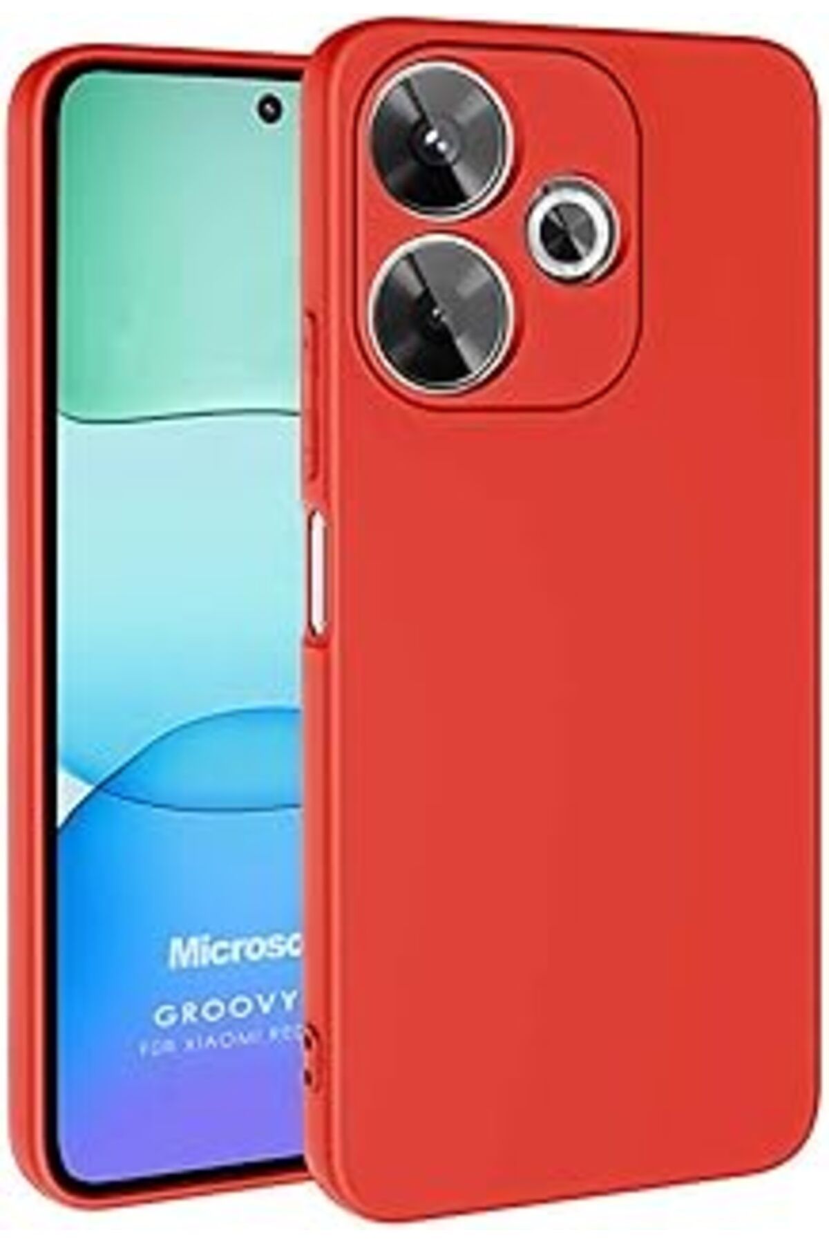 feifei Mi Redmi 13 4G Kılıf Groovy Soft Kırmızı [Redmi 13 4G Ile Uyumlu Kılıf - Kırmızı]