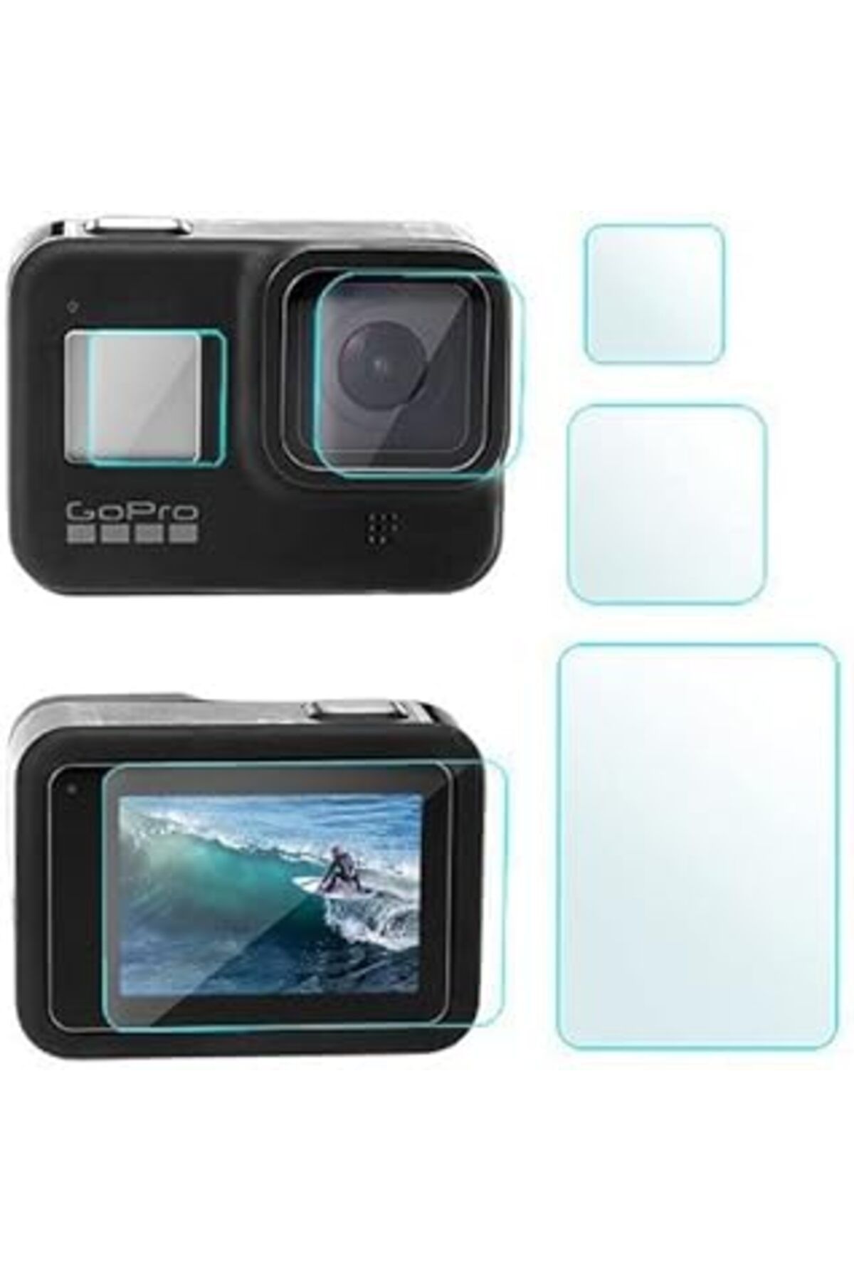 NZM TİCARET Ayex Hero 8 Temperli Cam Ekran Koruyucu, Gopro Hero 8 Ile Uyumlu