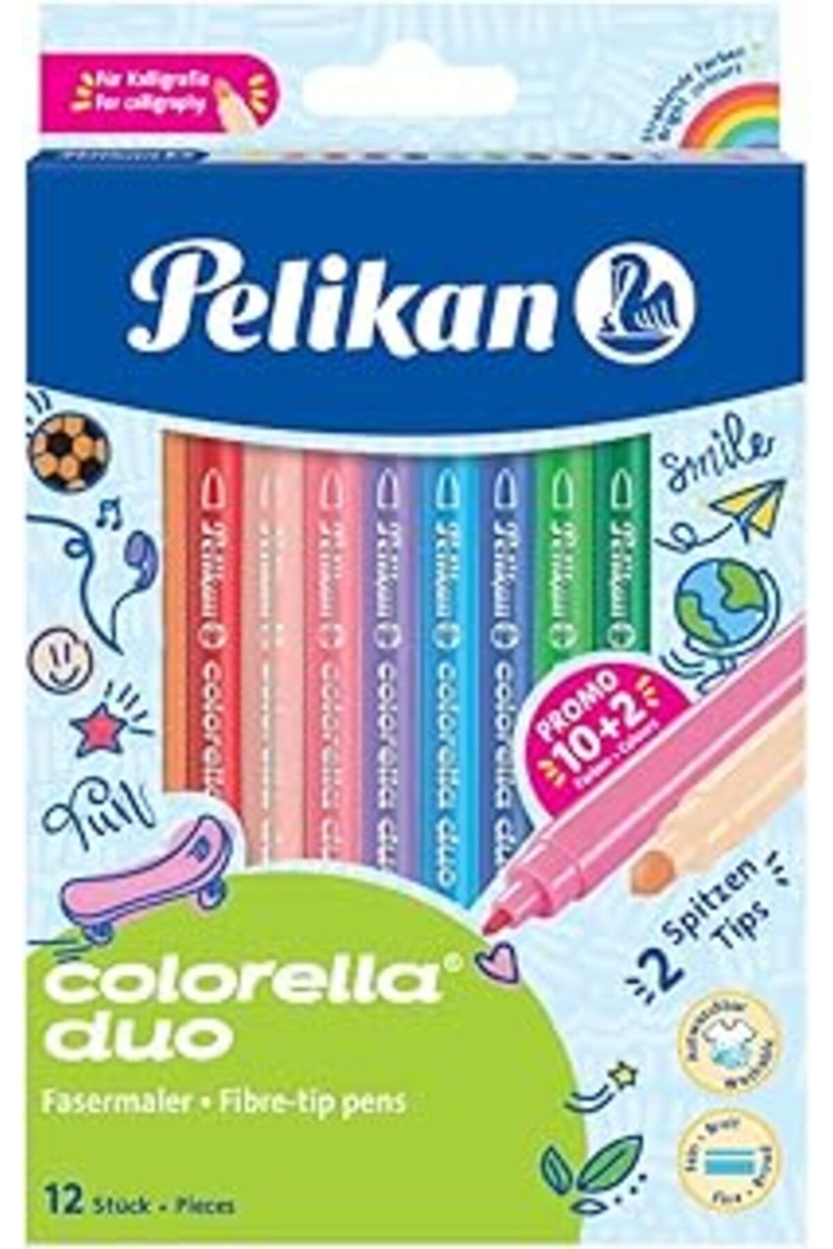 nazeninstoğu Pelikan Color Keçeli Kalem 2Li Uç 12Li Kutu