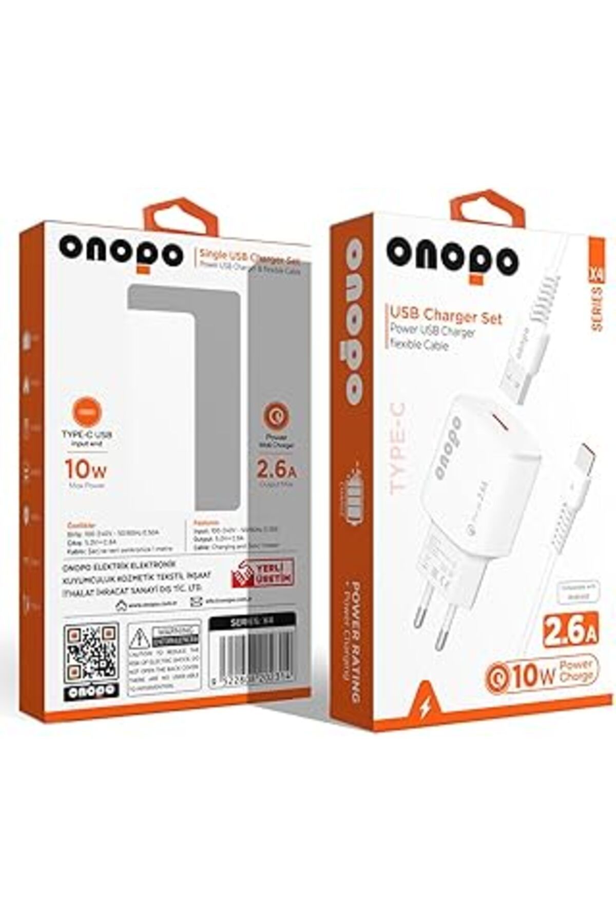 NZM TİCARET Onopo Android Uyumlu Hızlı Şarj Type-C Usb 2.6A Hızlı Şarj Cihazı 10W - X4