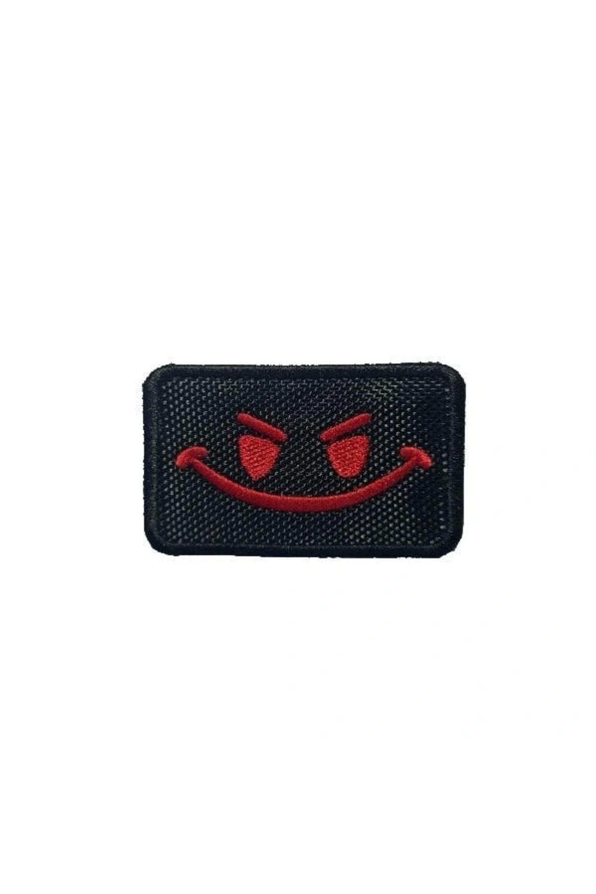 Astüm Askeri Malzeme SMILEY TACTICAL PATCH SIYAH-KIRMIZI