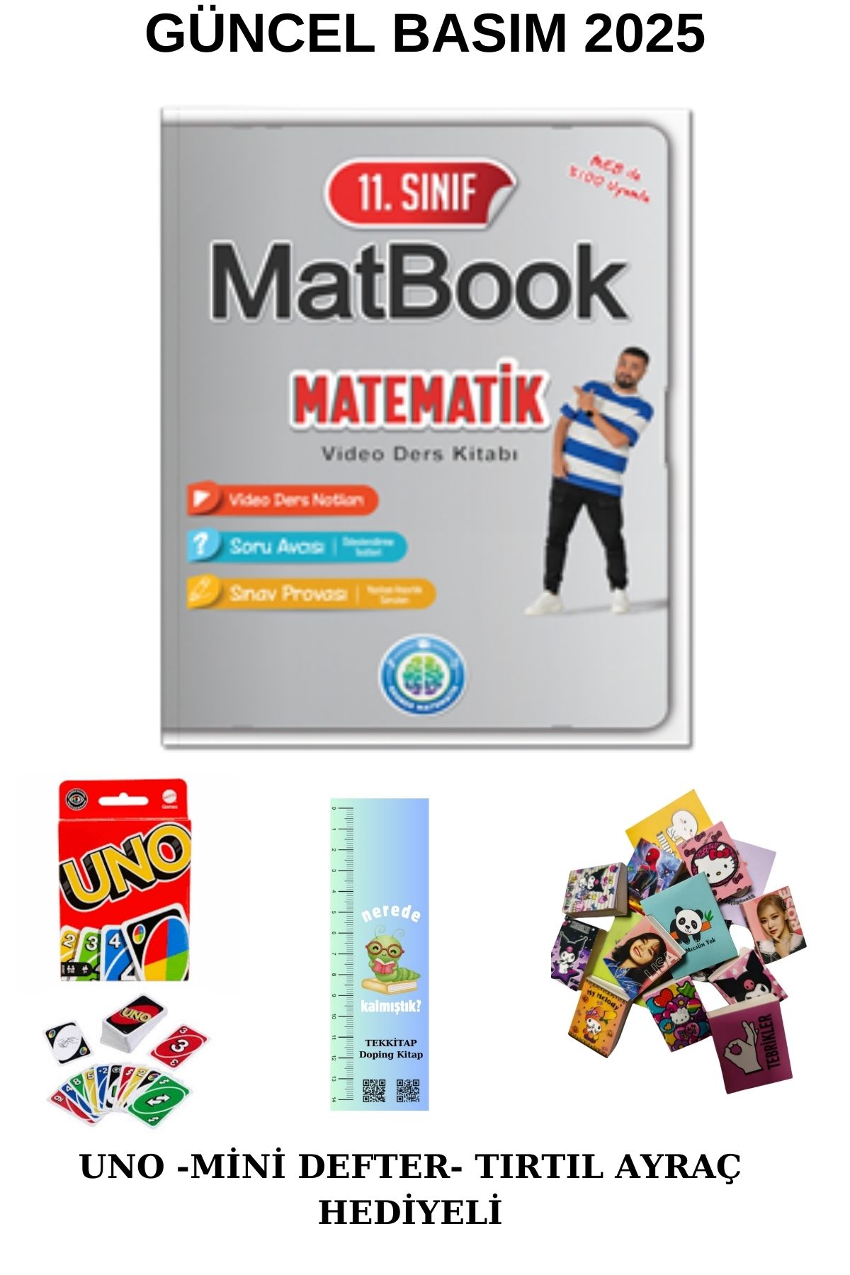 REHBER MATEMATİK YAYINLARI Matbook 11. Sınıf Matbook Video Ders Kitabı (UNO -  MİNİ DEFTER-- TIRTIL AYRAÇ HEDİYELİ)