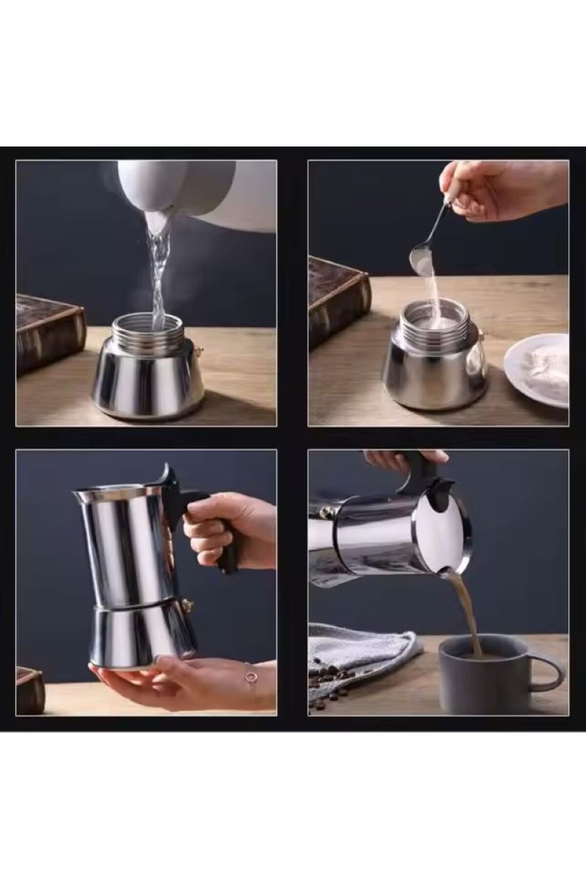 CeysimAVM Espresso Kahve Demleme Makinası Moka Pot 200 ml