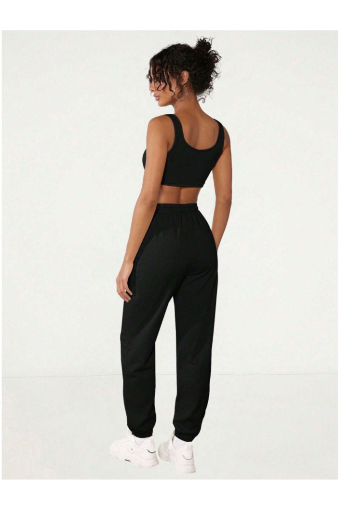 CAONNES-High Waist Relaxfit Jogger Sweatpants - 2 Thread Knitted Fabric Chafing Pants 5