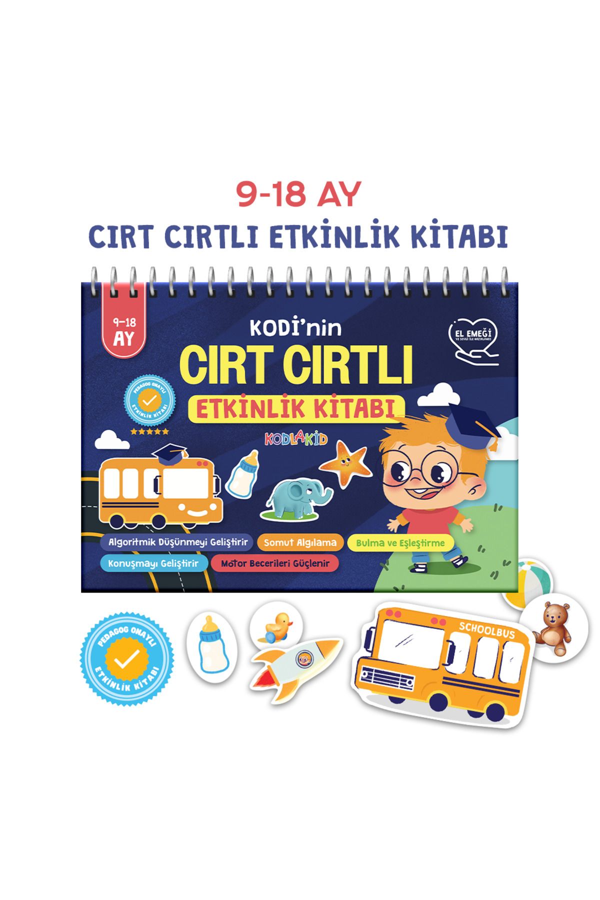 Kodlakid Kodi'nin Cırt Cırtlı Etkinlik Kitabı 9-18 AY