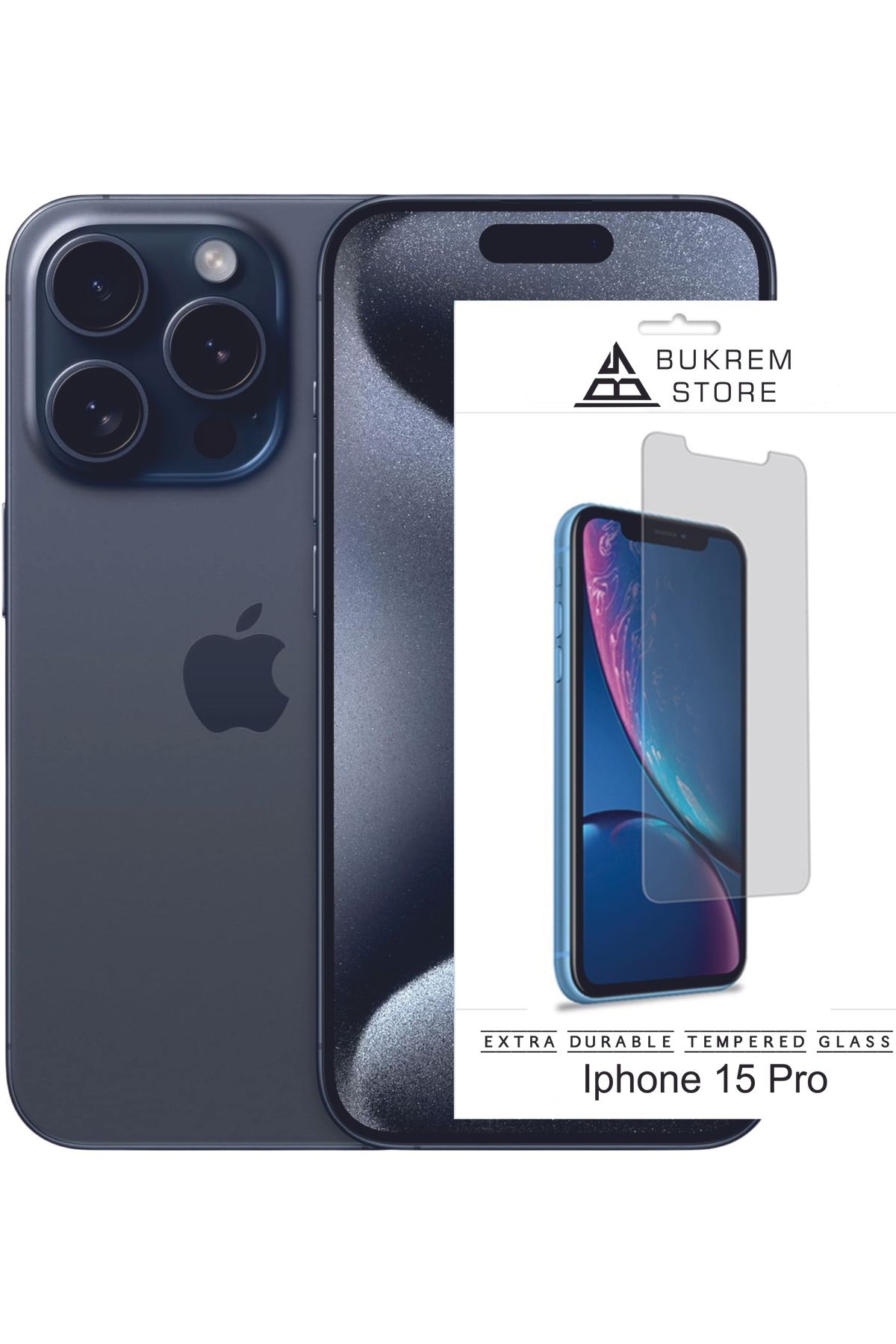 Store iPhone 15 Pro Uyumlu Tam Kaplayan Şeffaf Kırılmaz Temperli Cam Ekran Koruyucu | Üstün Koruma!