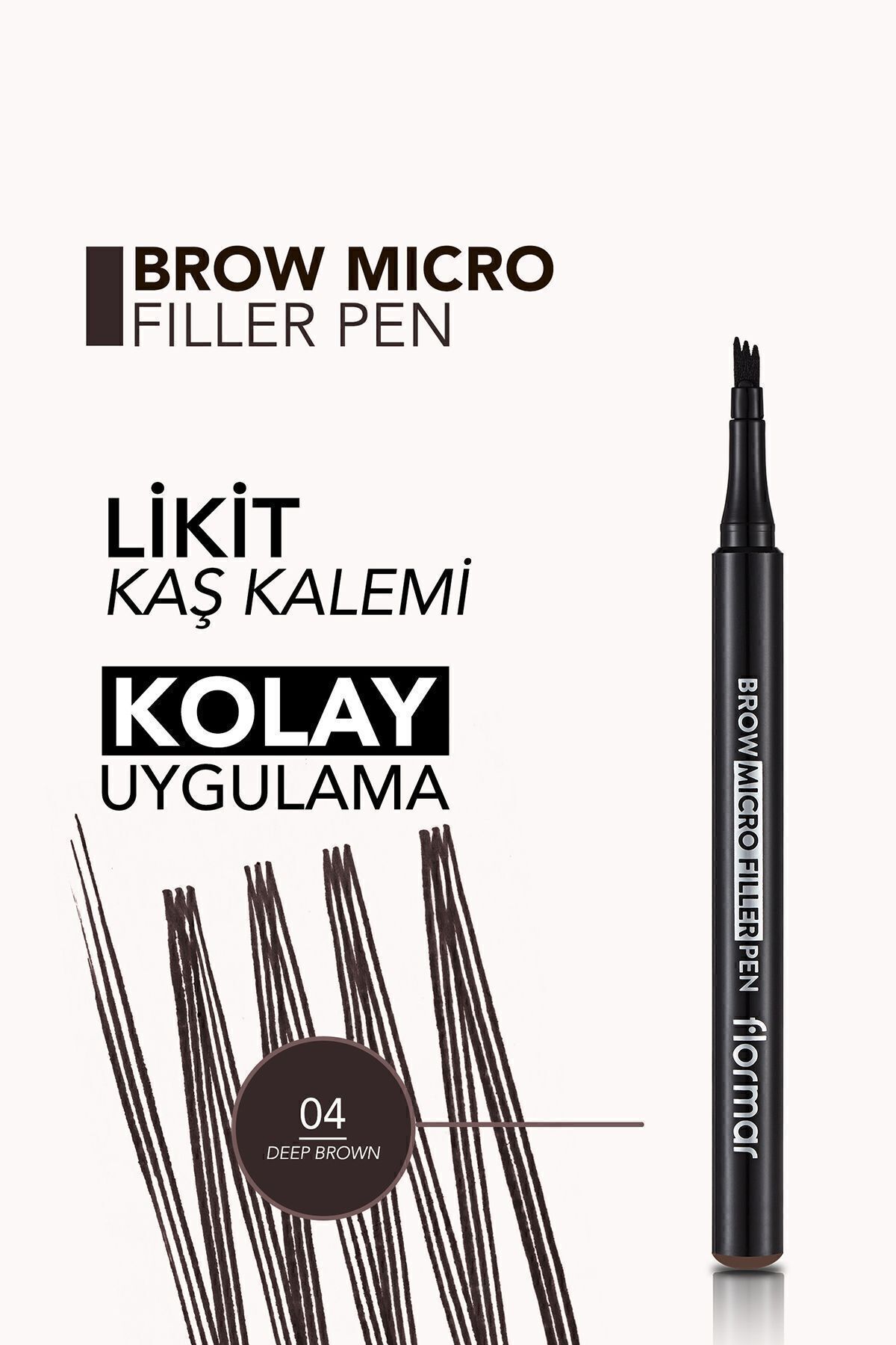 Flormar-Eyebrow Filling Pen (Dark Brown) - Brow Micro Filler Pen - 004 Deep Brown -8682536038546 4