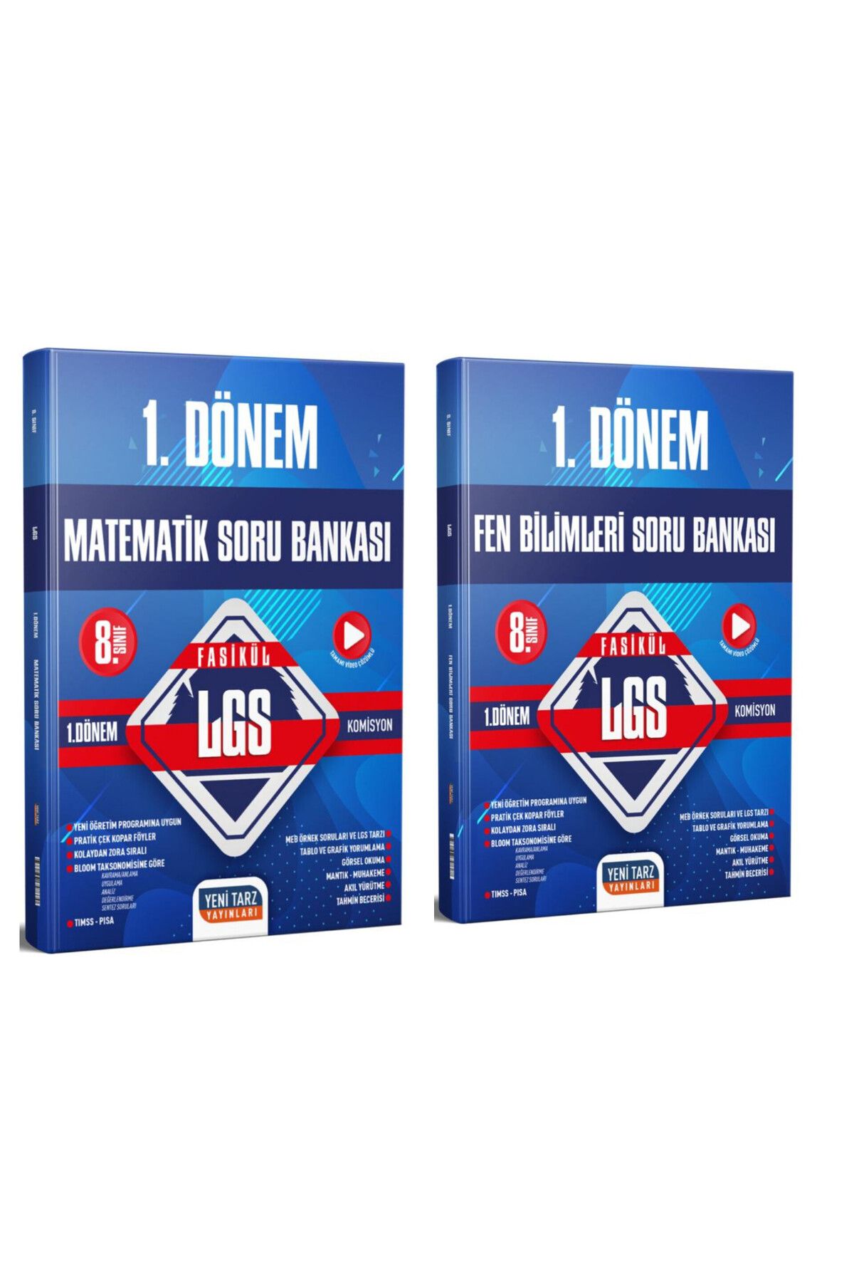 Yeni Tarz Yayınları Yeni Tarz Yayınları 8. Sınıf Matematik ve Fen Bilimleri 1. Dönem Soru Bankası Tekrar Kitabı 2'li Set