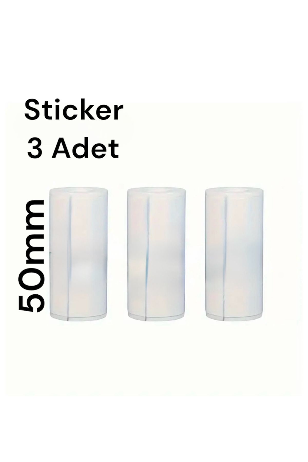 Home Mini Yazıcı Sticker 3 Adet 50mm - 3 Rulo Mini Yazıcı Etiketi