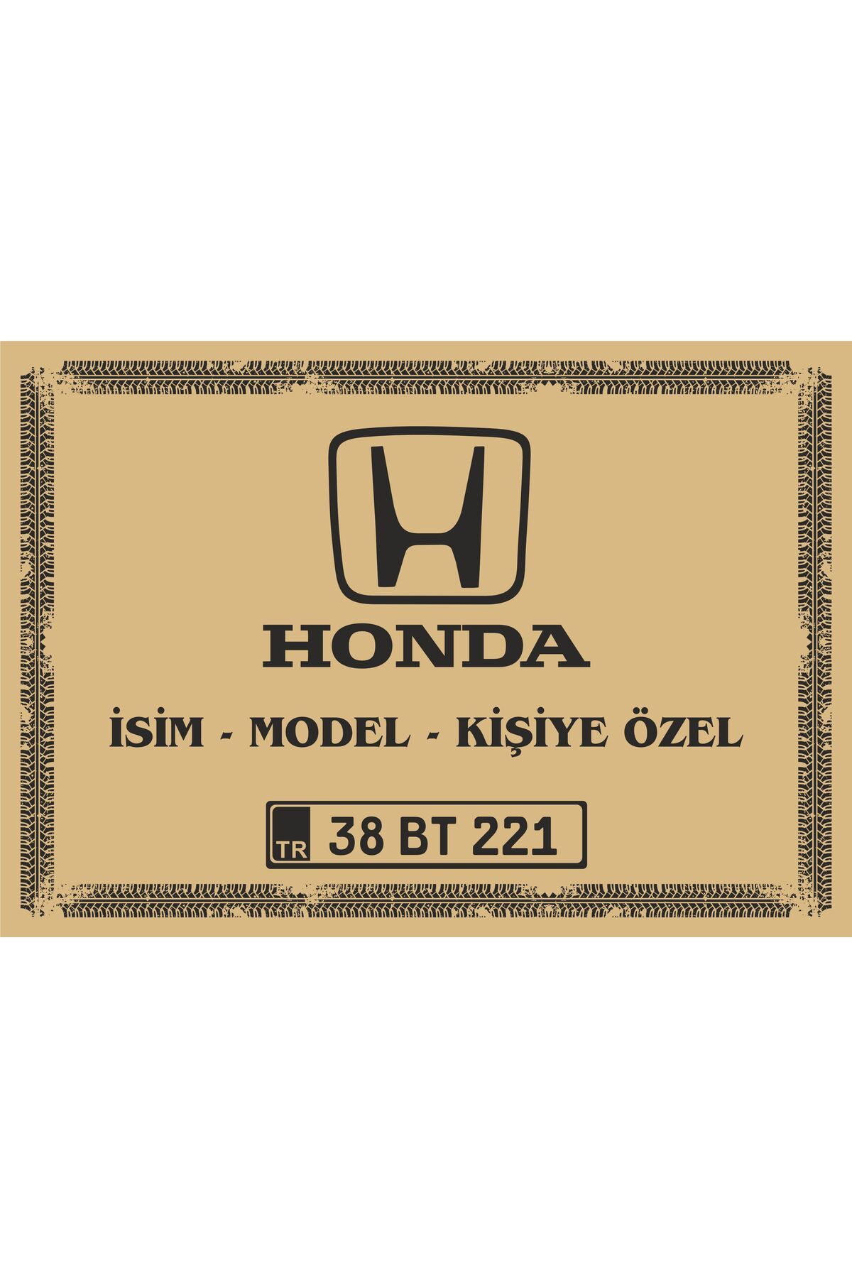 Universal Paspas Kağıdı Honda Logo ve Kişiye Özel Baskı Yatay 100 Ad. 35X50 cm