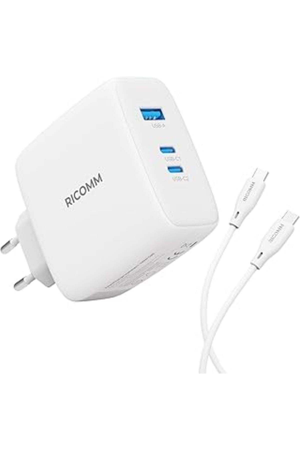 ShopZum Ricomm 100w Gan 3 Portlu Usb-c Usb-a Şarj Al Qc5.0 Pd Iphone, Ipad, , , Notebook,