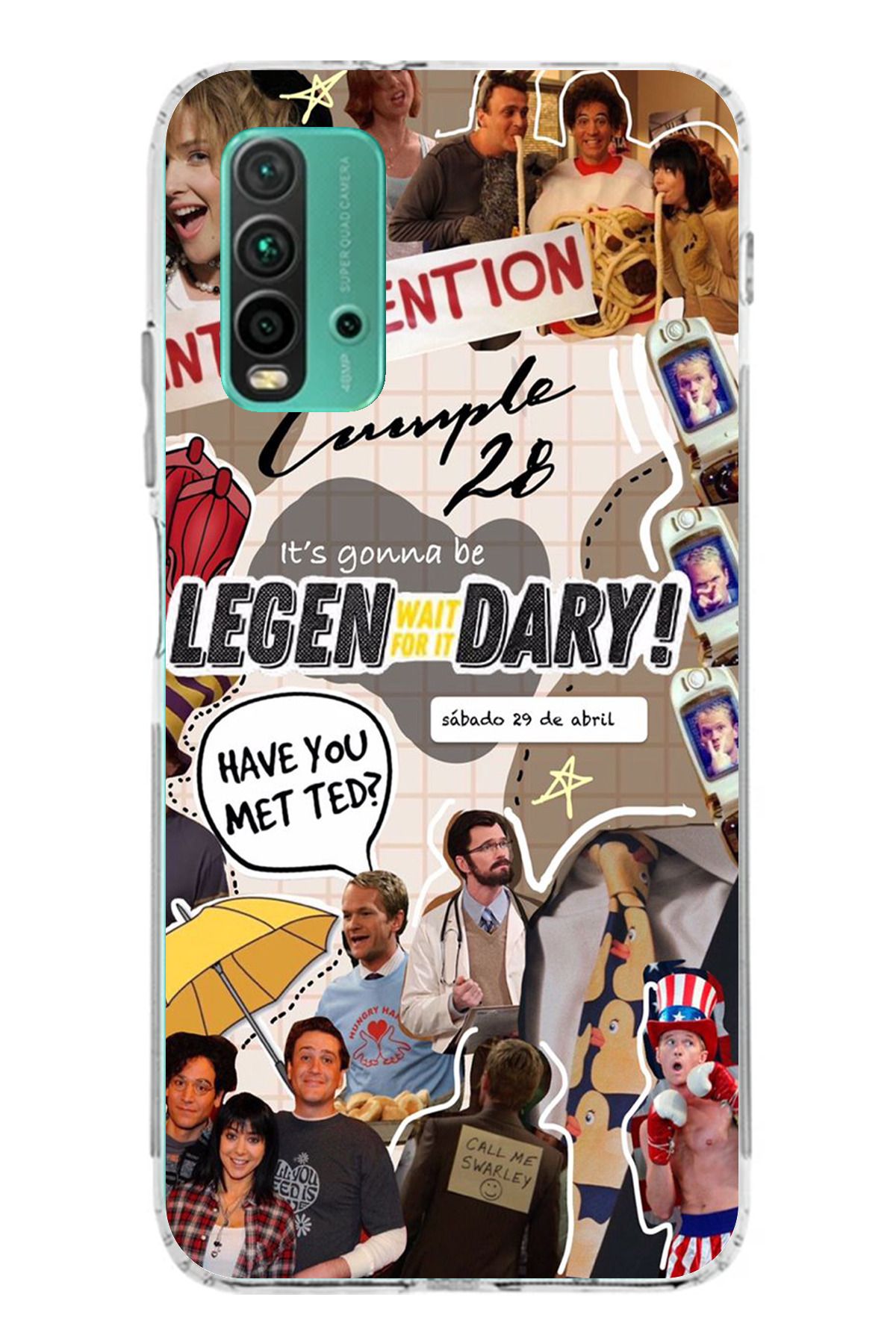 TechTree Redmi 9T Uyumlu Retro Gazete How i met your mother Tasarımlı Şeffaf Silikon Kılıf