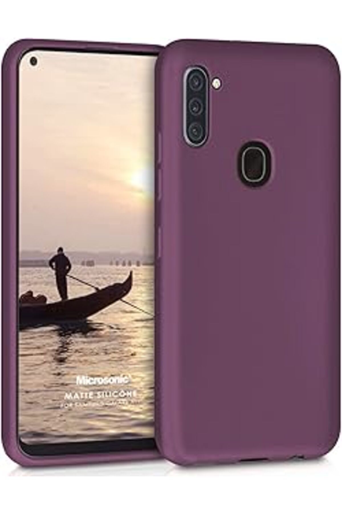 EDALKILIÇ Matte Silicone Galaxy A11 Için Kılıf Mor [Galaxy A11 Ile Uyumlu Kılıf - Mor]