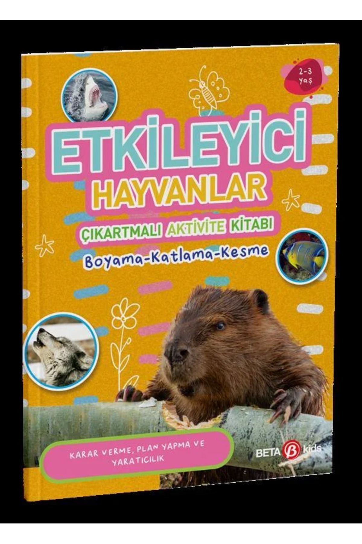 SLNN Etkileyici Hayvanlar Çıkartmalı Aktivite Kitabı Boyama-Katlama-Kesme