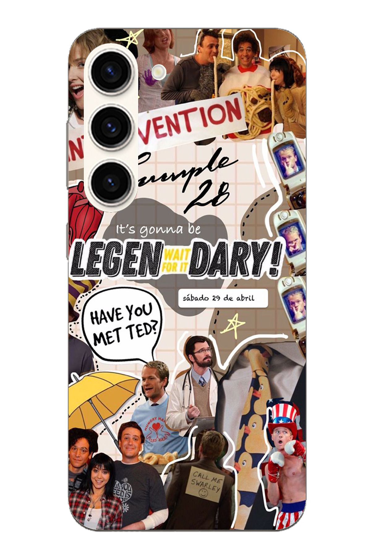 TechTree SAMSUNG S23 Uyumlu Retro Gazete How i met your mother Tasarımlı Şeffaf Silikon Kılıf