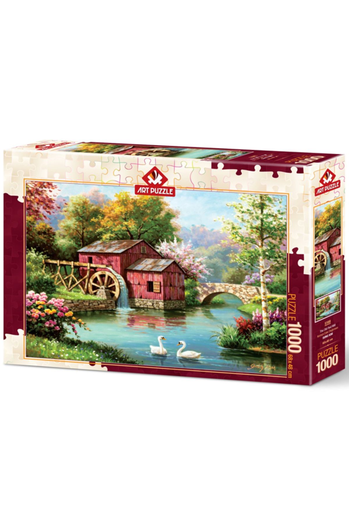 ART Puzzle 1000 Parça Kırmızı Eski Değirmen 5188