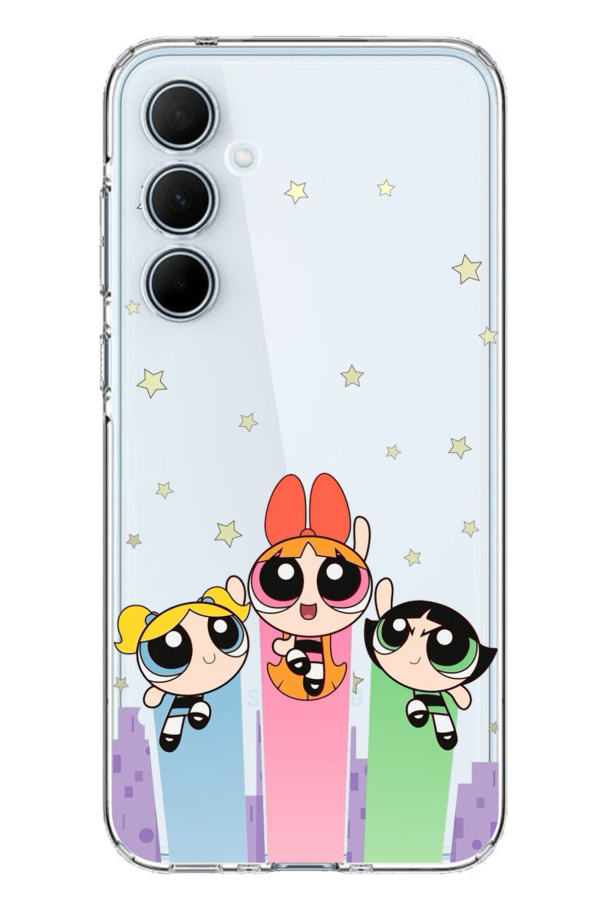 TechTree SAMSUNG Galaxy A35 Uyumlu Powerpuff Girls Tasarımlı Şeffaf Silikon Kılıf