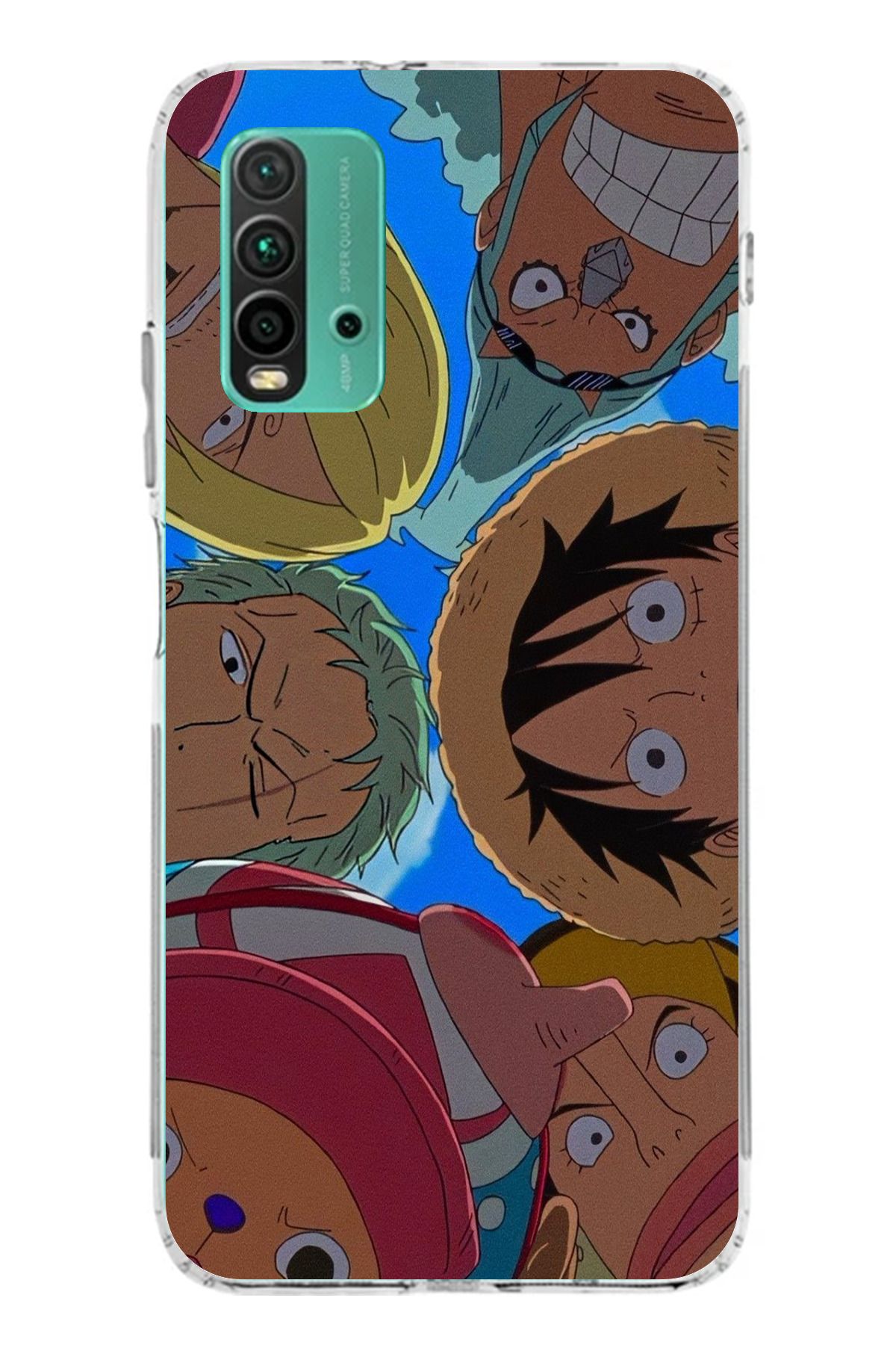 TechTree Redmi 9T Uyumlu One Piece Selfie Tasarımlı Şeffaf Silikon Kılıf