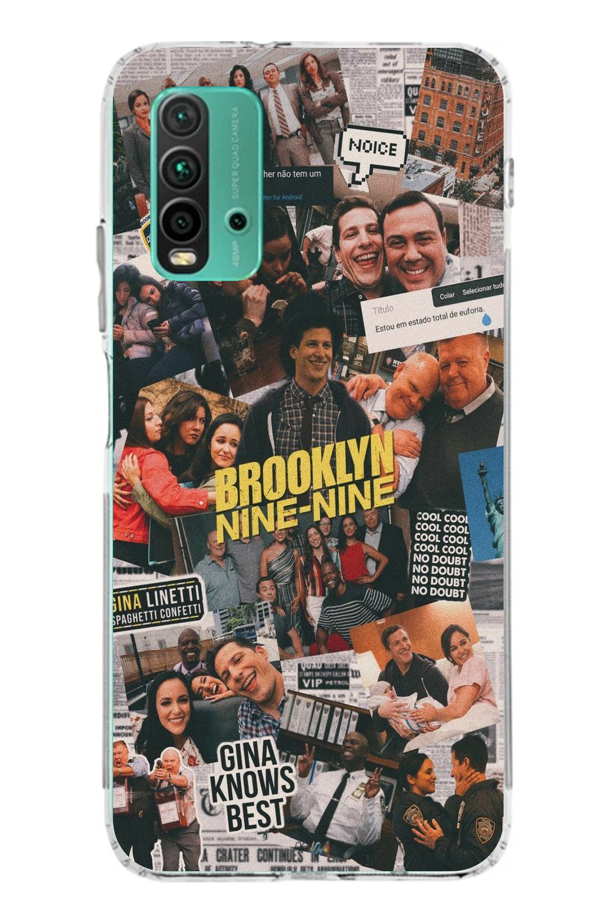 TechTree Redmi 9T Uyumlu Brooklyn Nine Nine Tasarımlı Şeffaf Silikon Kılıf