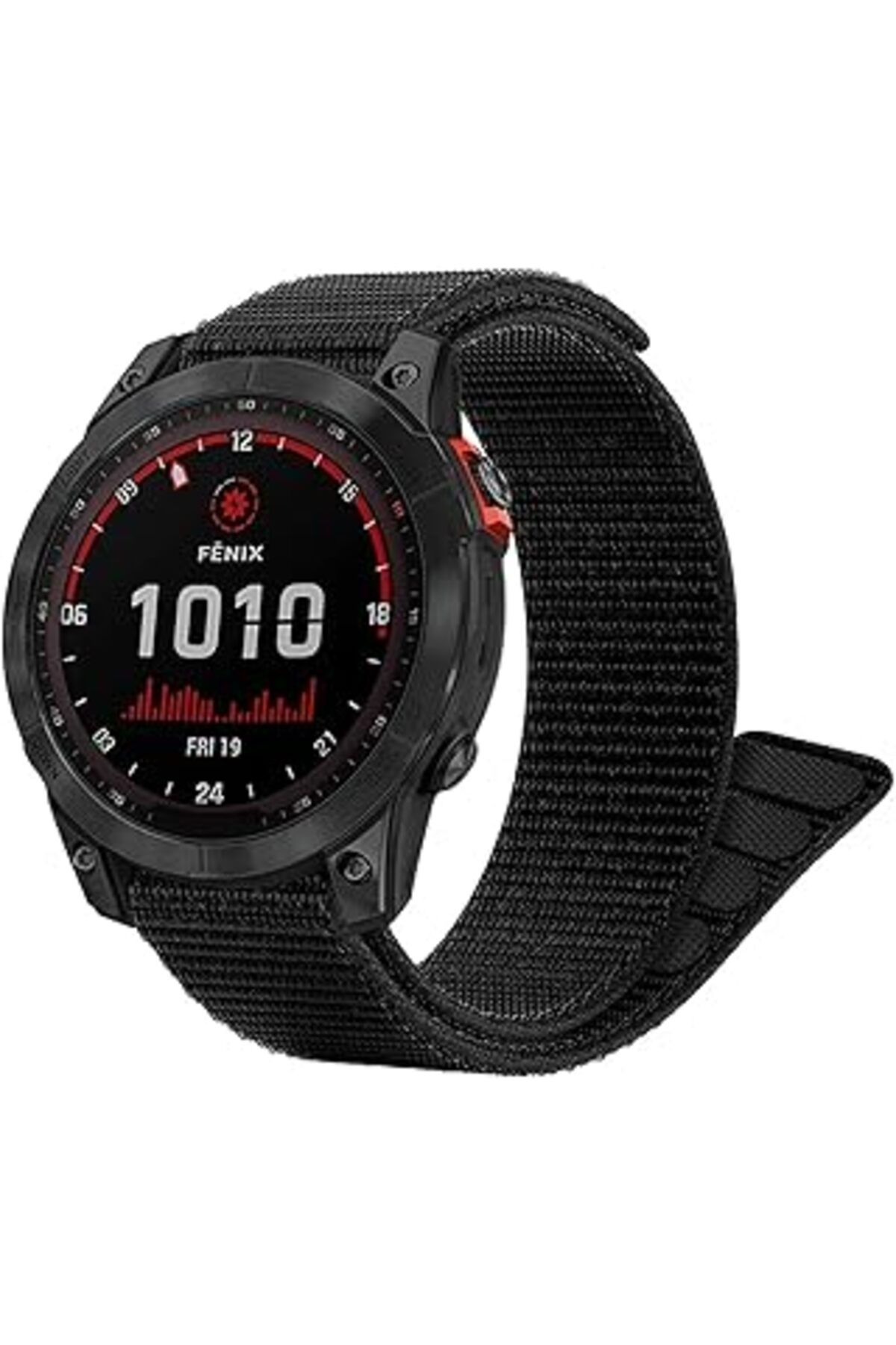 ShopZum Garmin Fenix 7 Için Kordon Ultrafit Hasırlı Woven Siyah